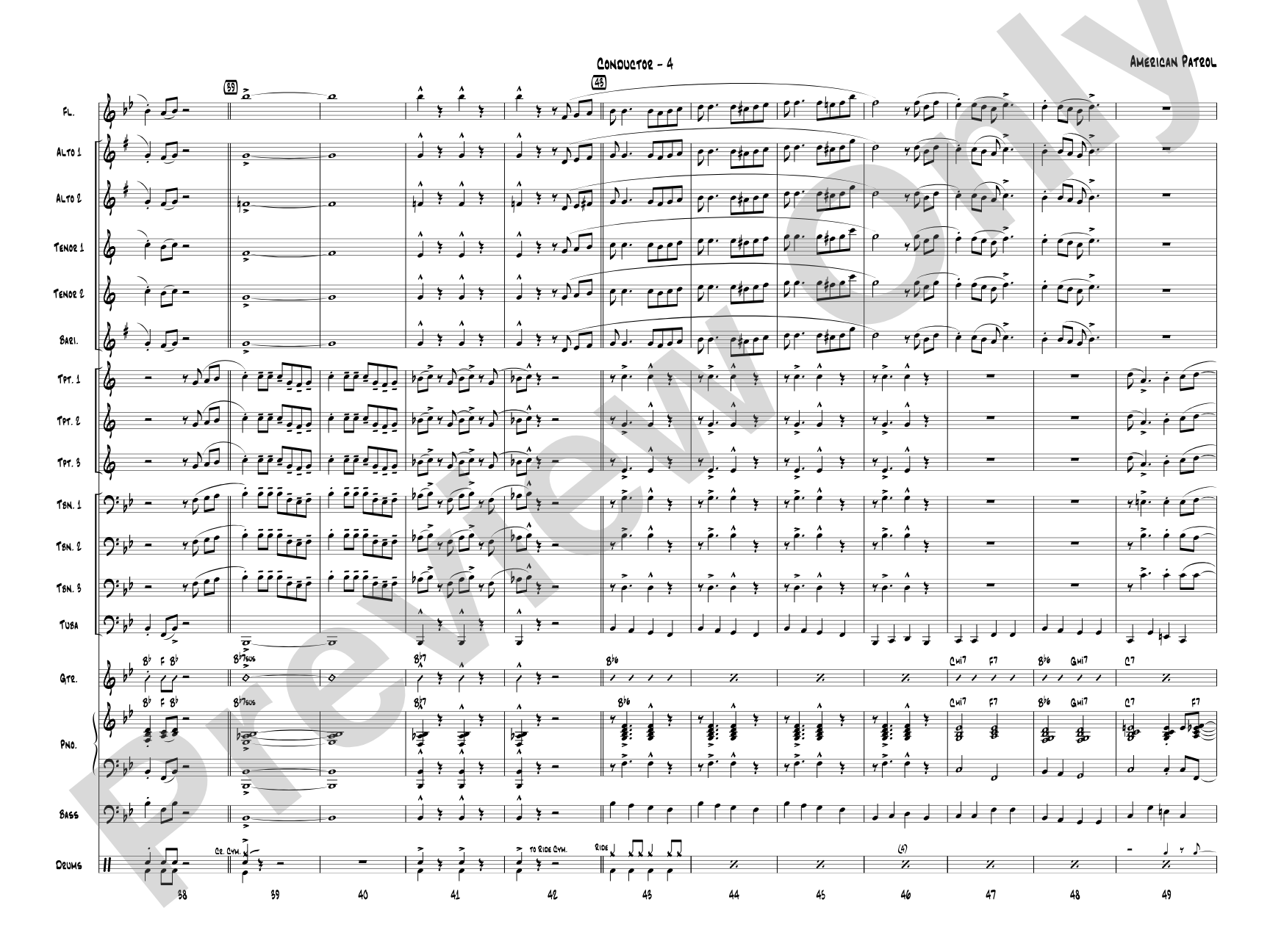 American Patrol: Jazz Ensemble Conductor Score & Parts