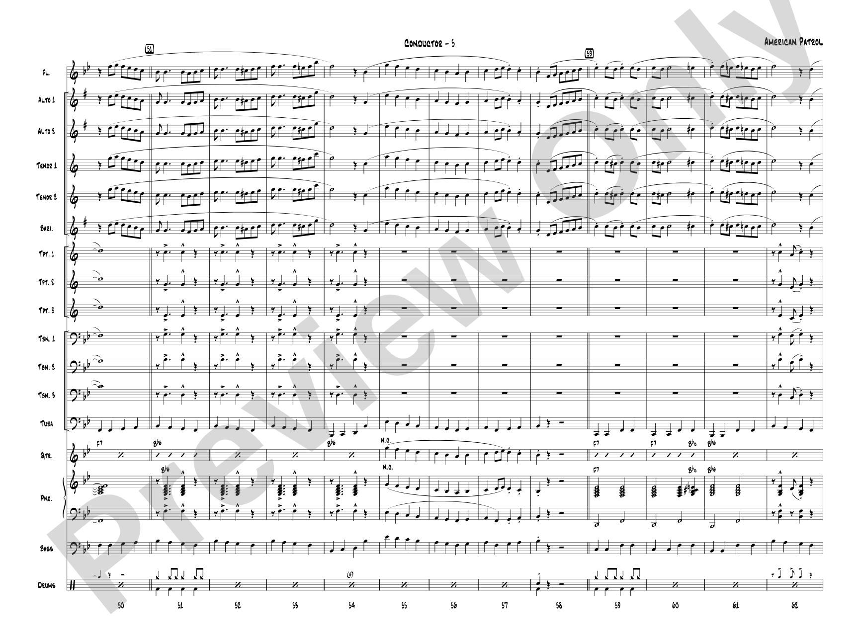 American Patrol: Jazz Ensemble Conductor Score & Parts