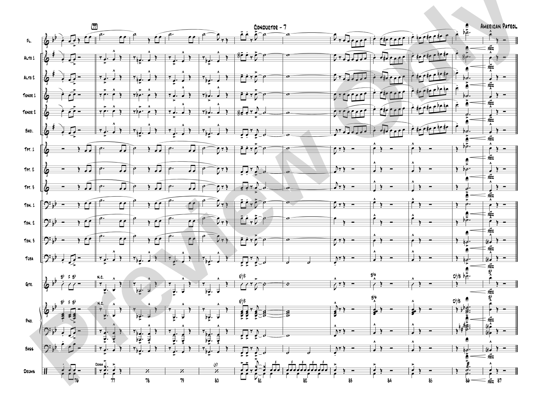 American Patrol: Jazz Ensemble Conductor Score & Parts