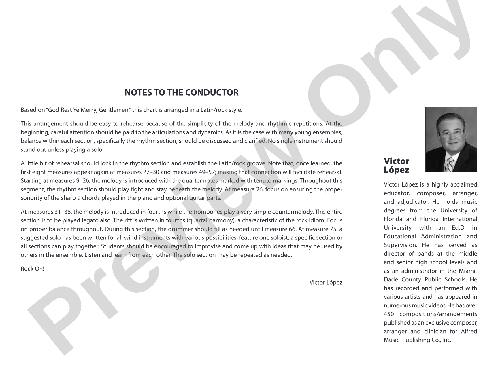 Rock On Merry Gents: Jazz Ensemble Conductor Score & Parts