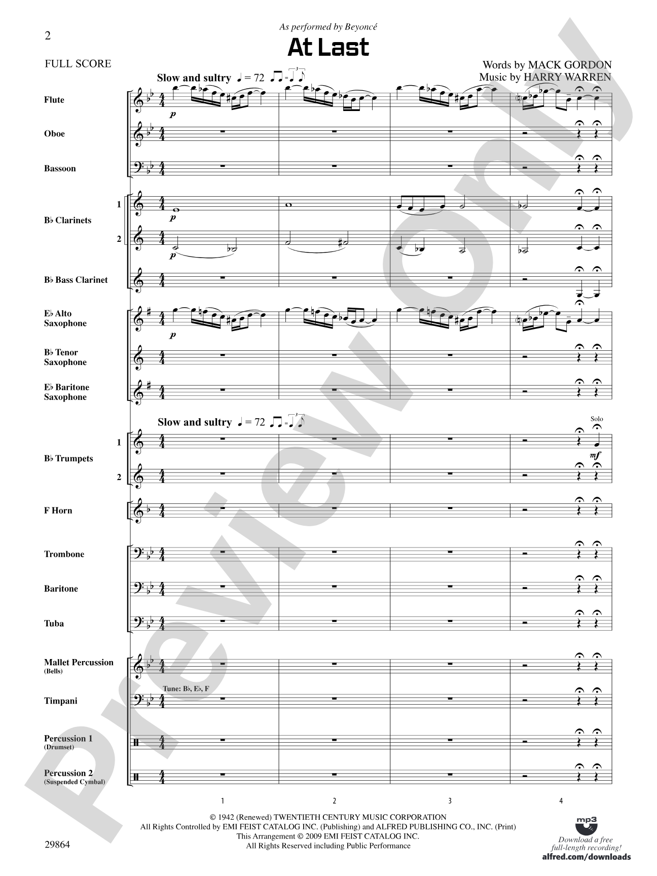 At Last: Concert Band Conductor Score & Parts