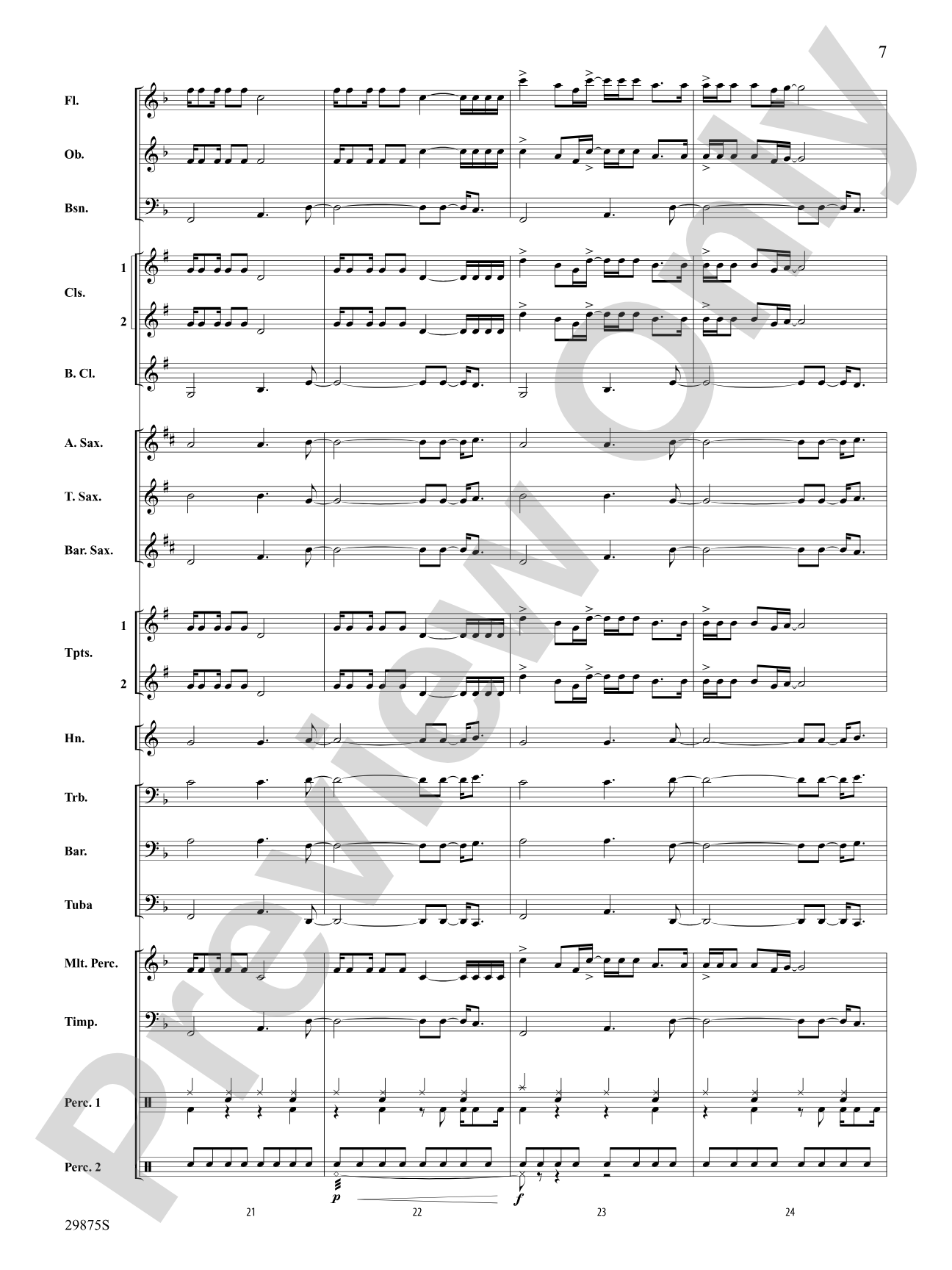 Party in the U.S.A.: Concert Band Conductor Score & Parts