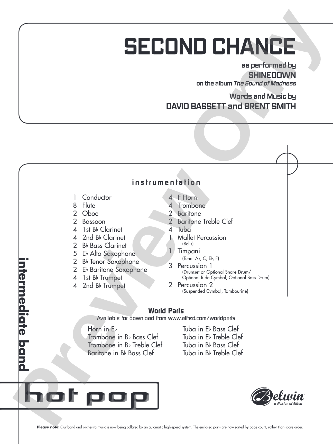 Second Chance: Concert Band Conductor Score & Parts