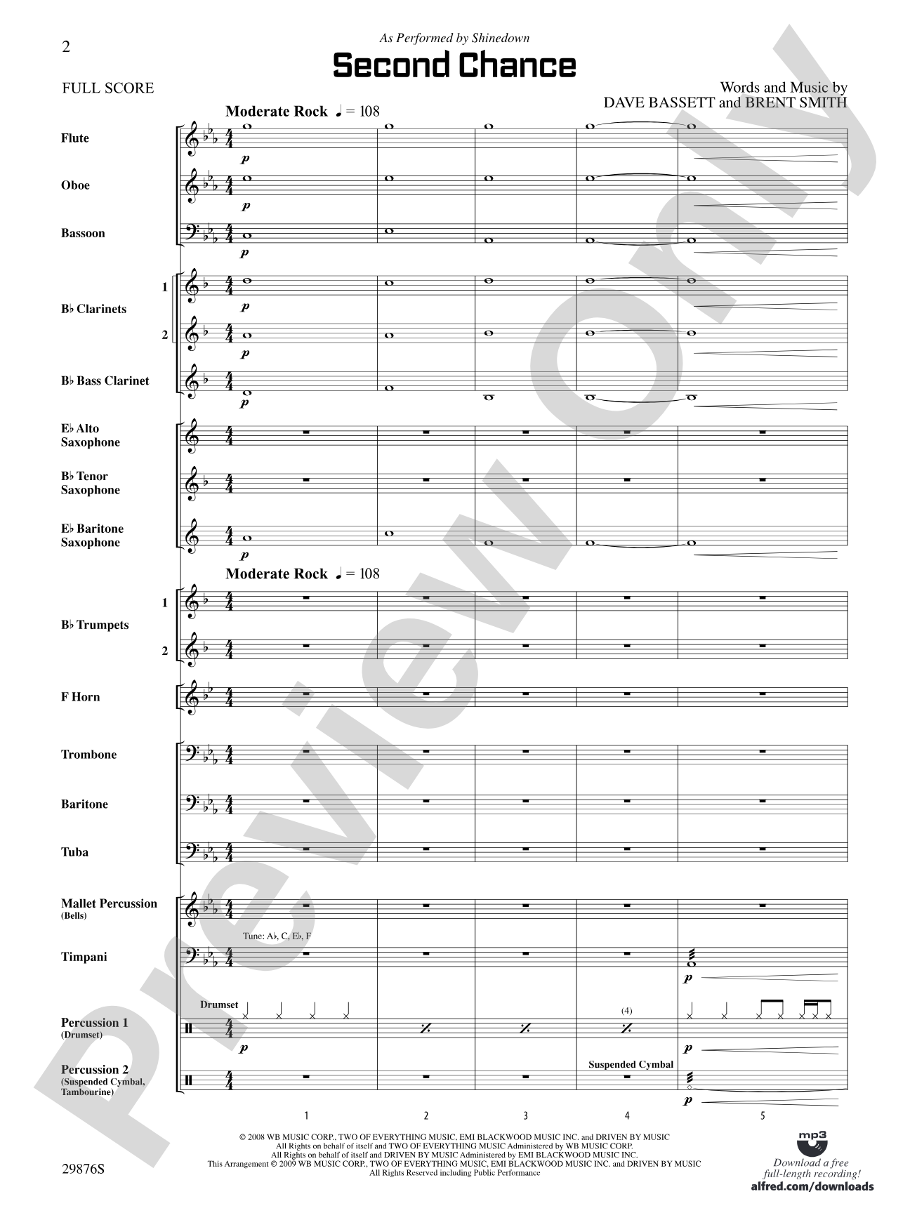 Second Chance: Concert Band Conductor Score & Parts