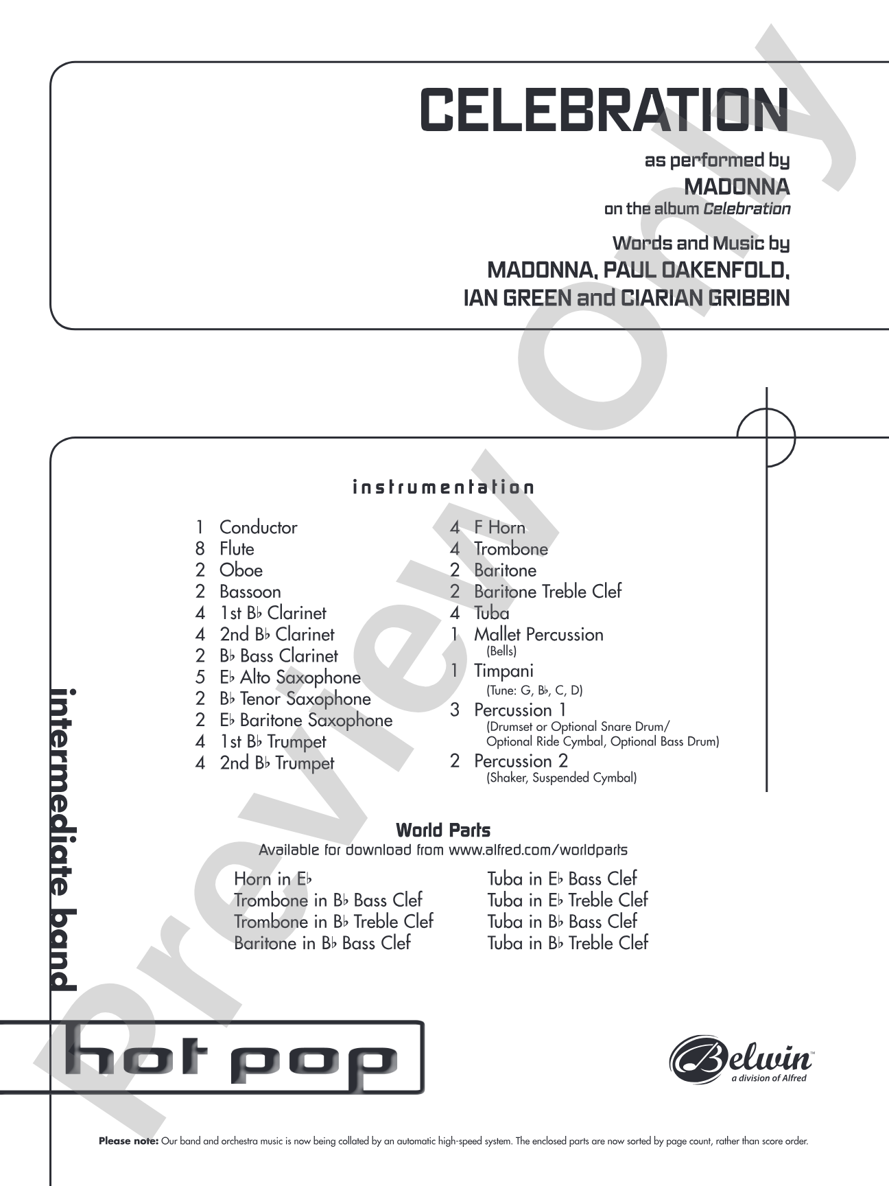 Celebration: Concert Band Conductor Score & Parts