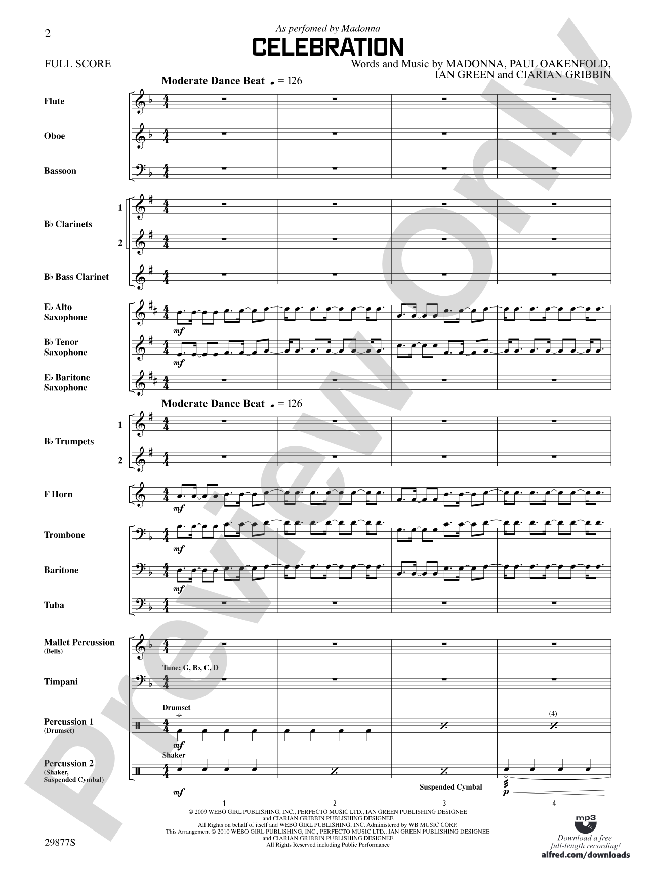 Celebration: Concert Band Conductor Score & Parts