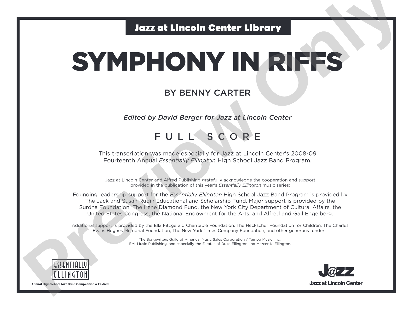 Symphony in Riffs: Jazz Ensemble Conductor Score & Parts
