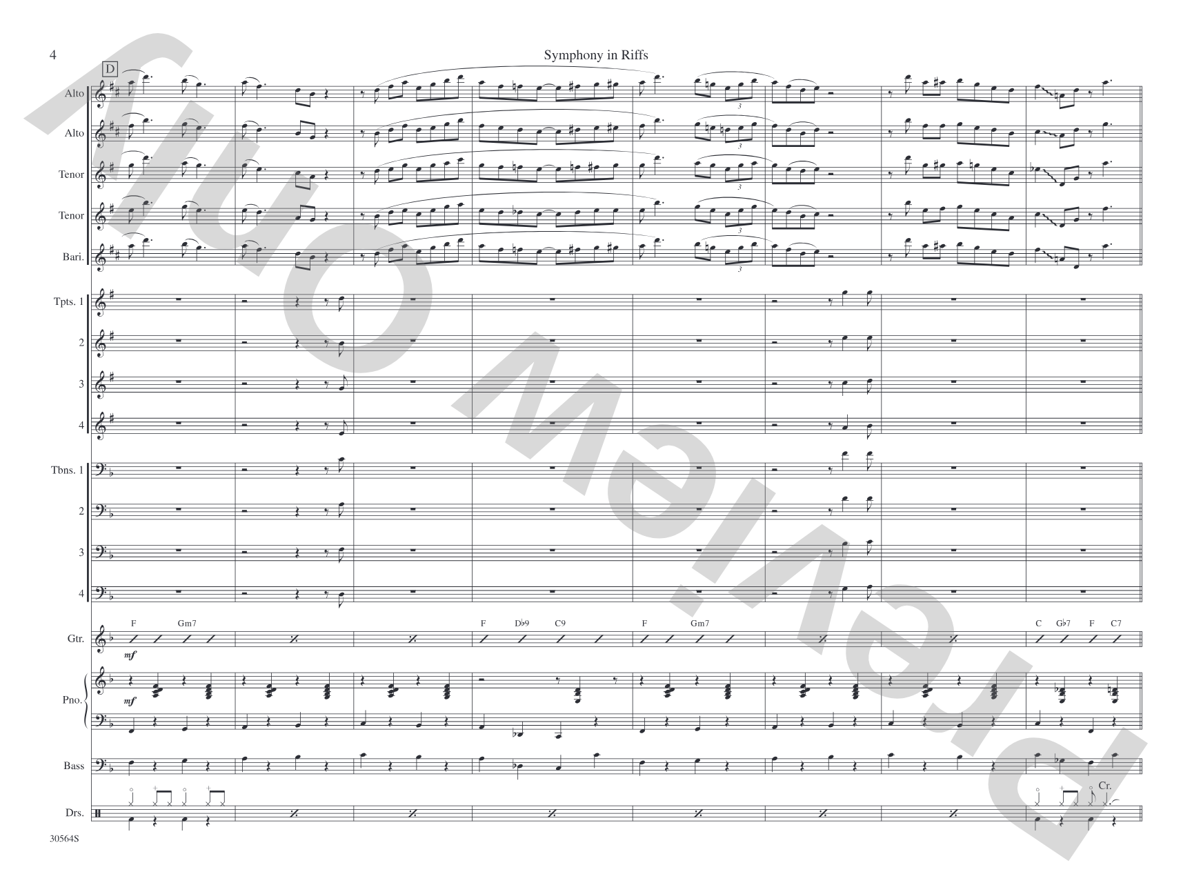 Symphony in Riffs: Jazz Ensemble Conductor Score & Parts