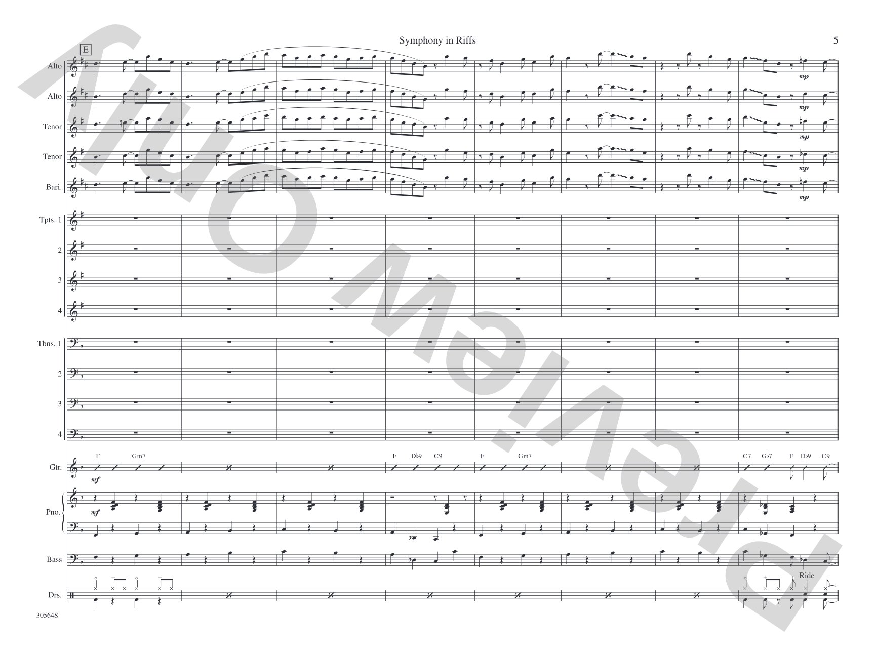 Symphony in Riffs: Jazz Ensemble Conductor Score & Parts