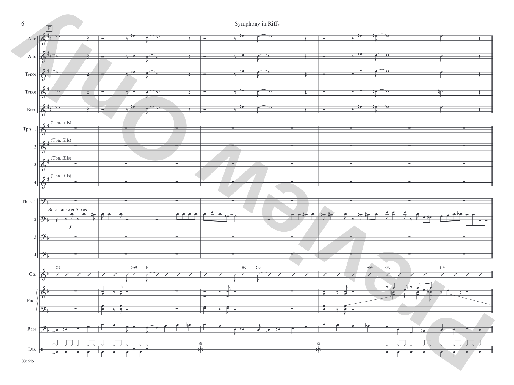 Symphony in Riffs: Jazz Ensemble Conductor Score & Parts