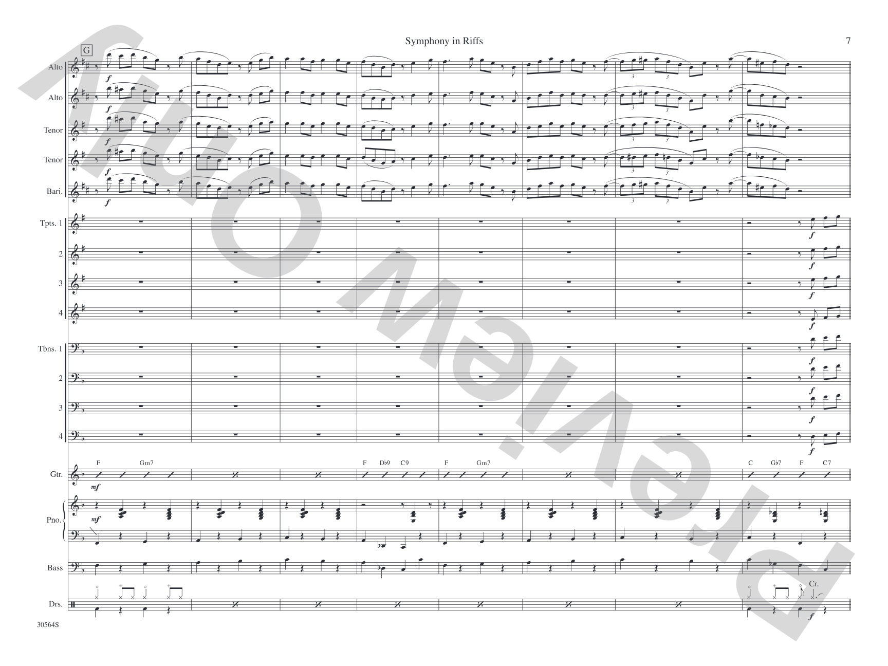 Symphony in Riffs: Jazz Ensemble Conductor Score & Parts