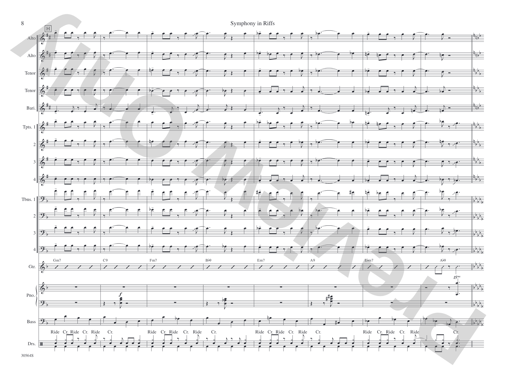 Symphony in Riffs: Jazz Ensemble Conductor Score & Parts