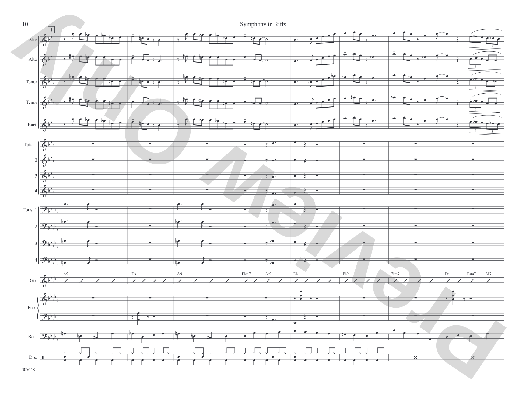Symphony in Riffs: Jazz Ensemble Conductor Score & Parts