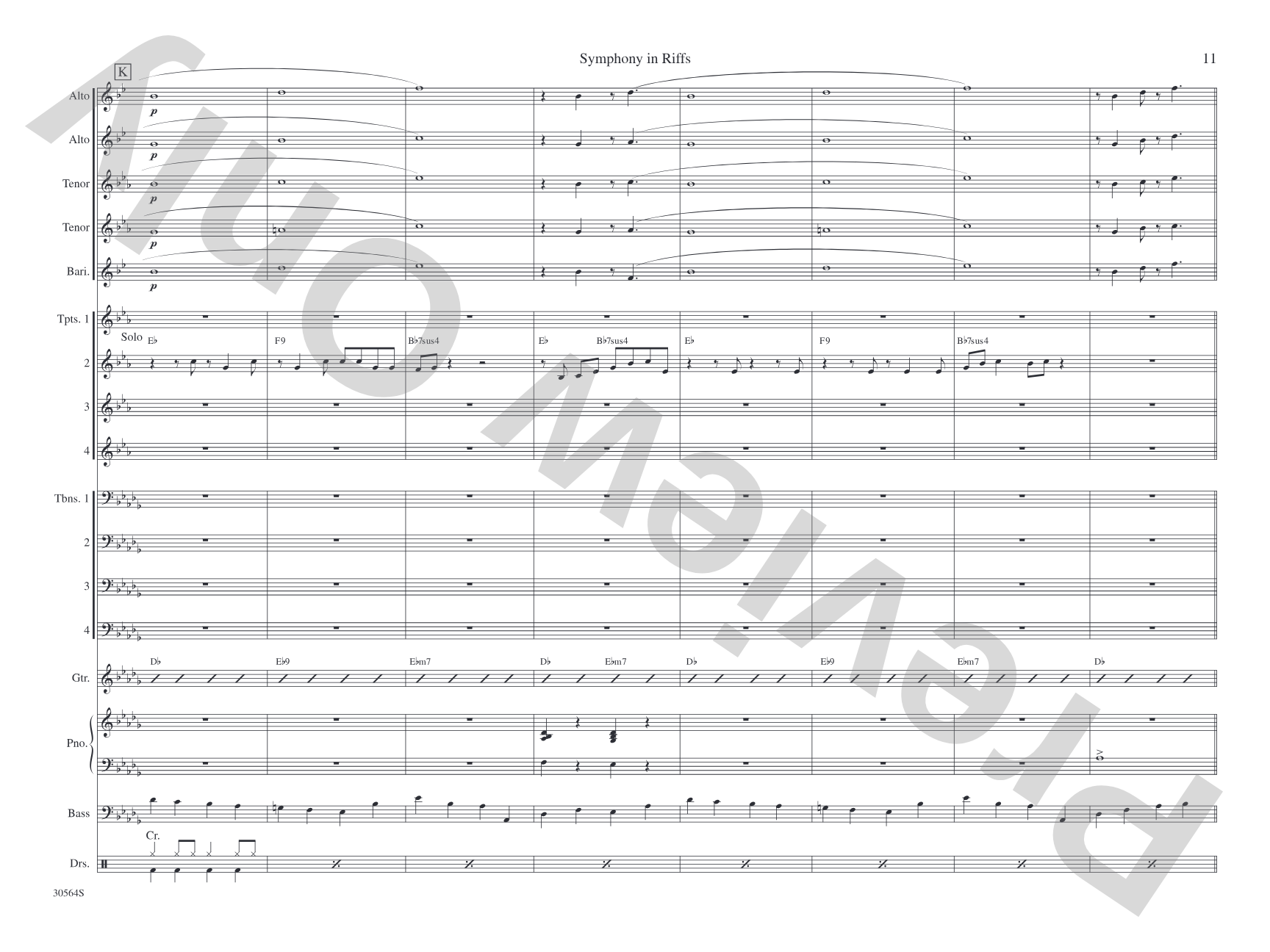 Symphony in Riffs: Jazz Ensemble Conductor Score & Parts