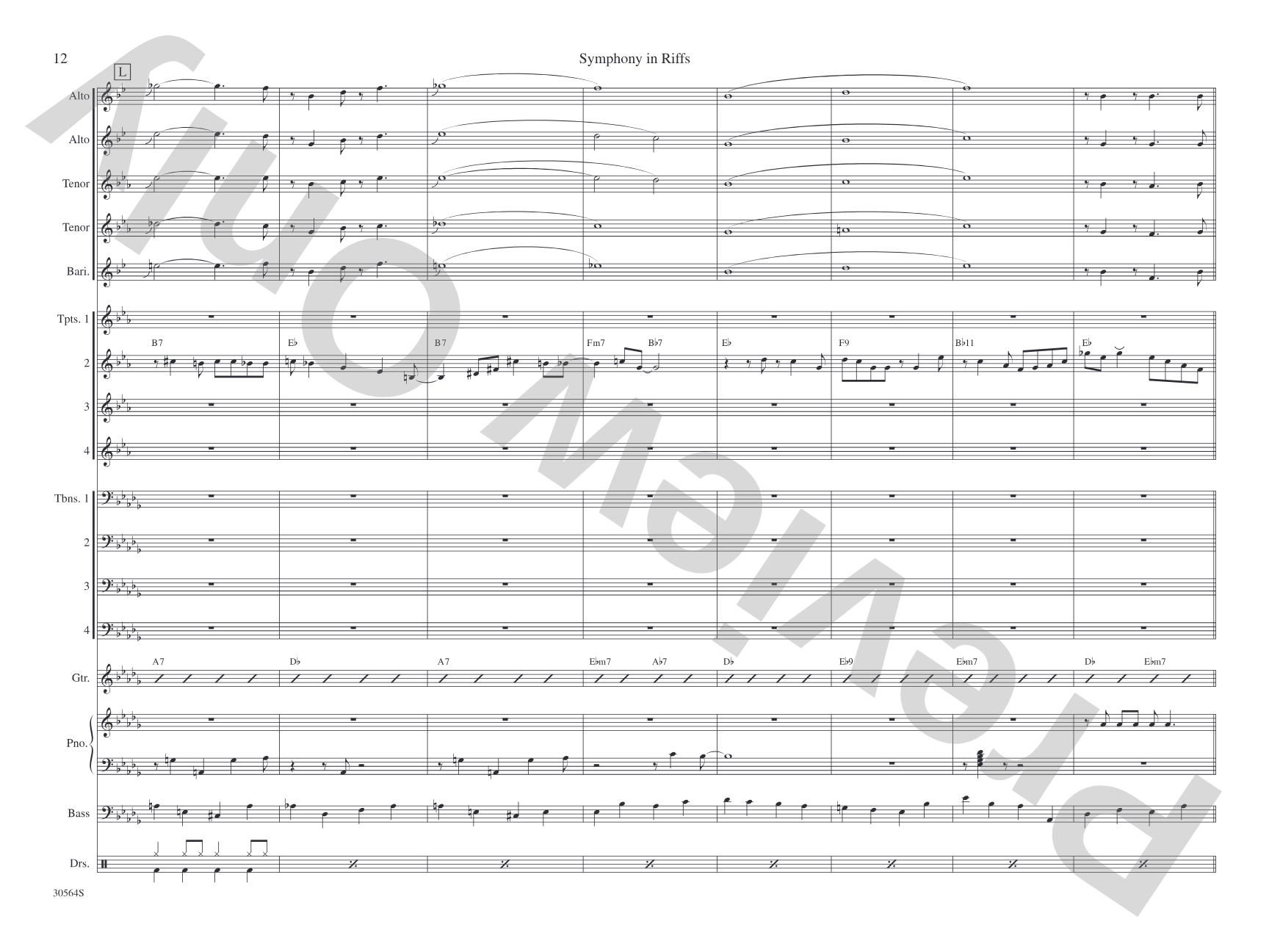 Symphony in Riffs: Jazz Ensemble Conductor Score & Parts