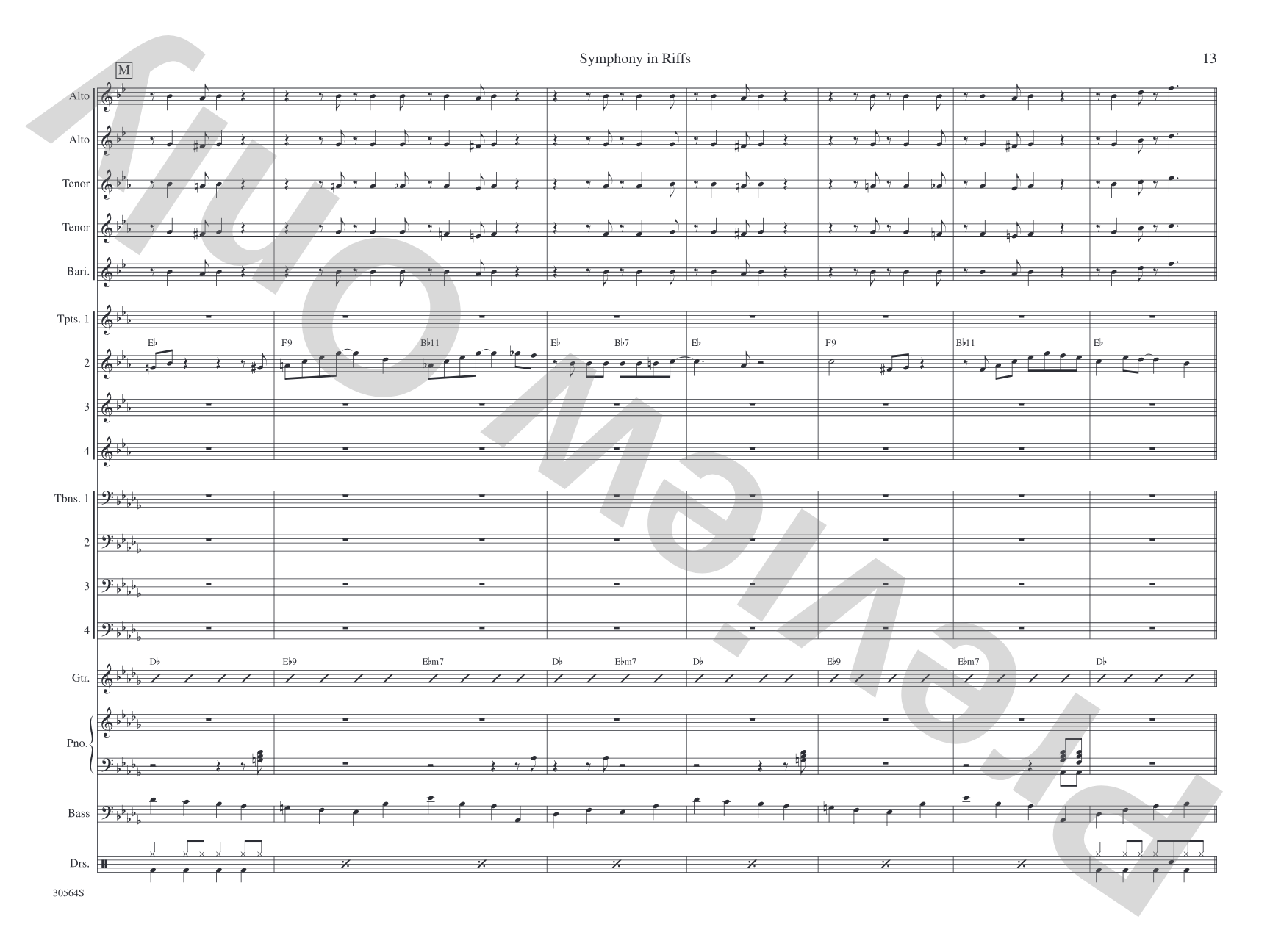Symphony in Riffs: Jazz Ensemble Conductor Score & Parts