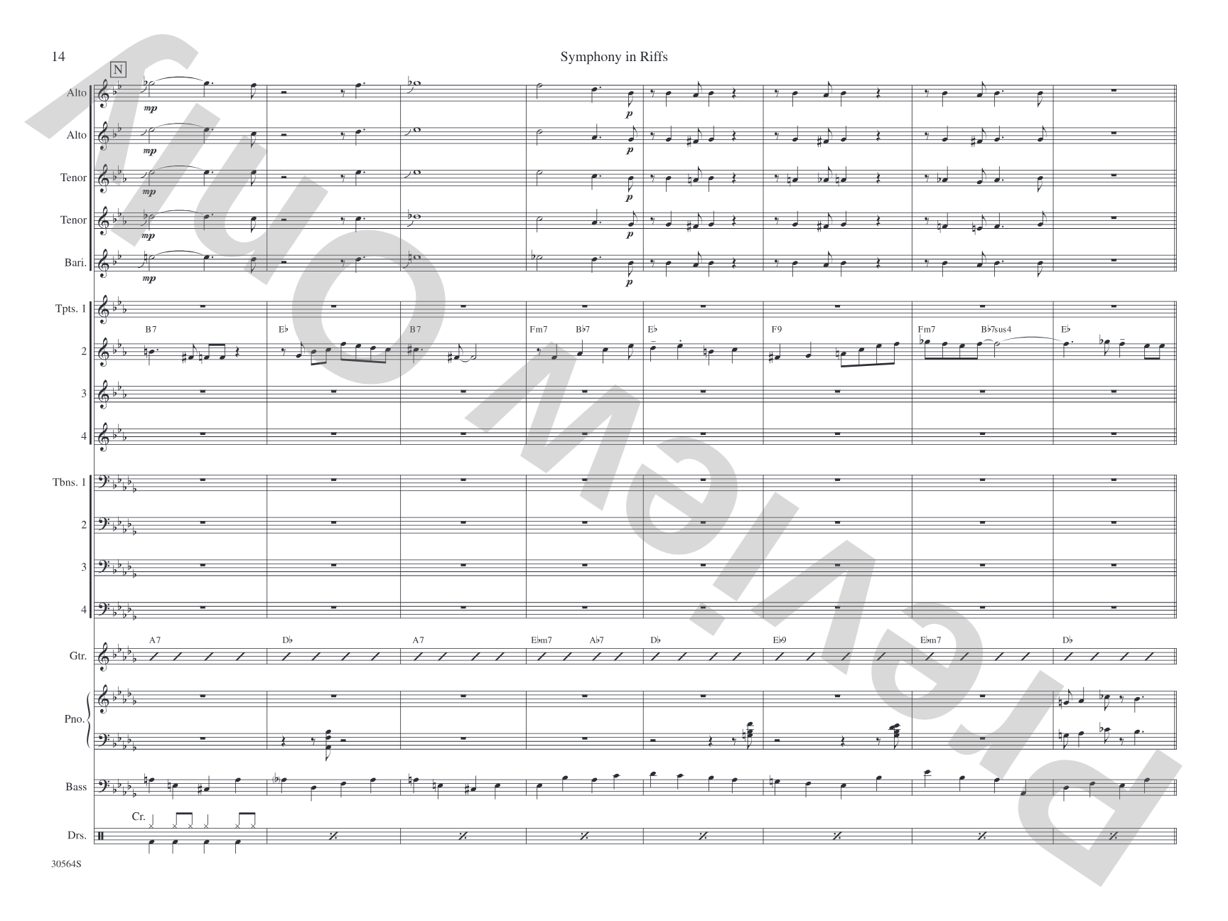 Symphony in Riffs: Jazz Ensemble Conductor Score & Parts