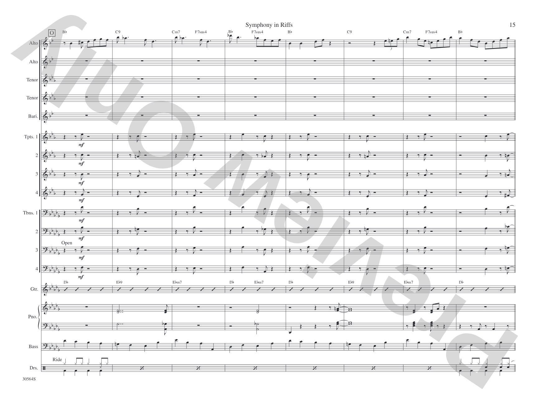 Symphony in Riffs: Jazz Ensemble Conductor Score & Parts