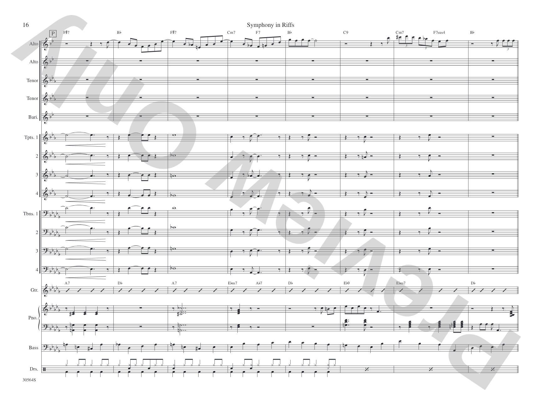 Symphony in Riffs: Jazz Ensemble Conductor Score & Parts