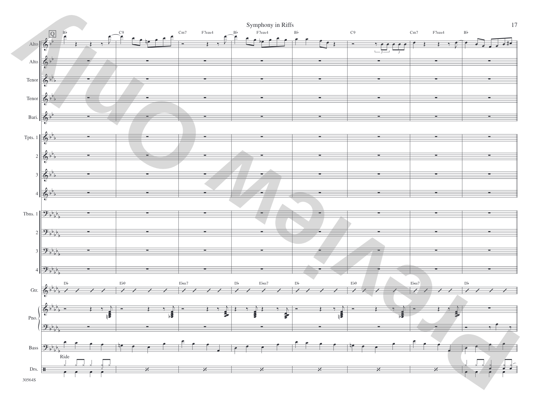 Symphony in Riffs: Jazz Ensemble Conductor Score & Parts