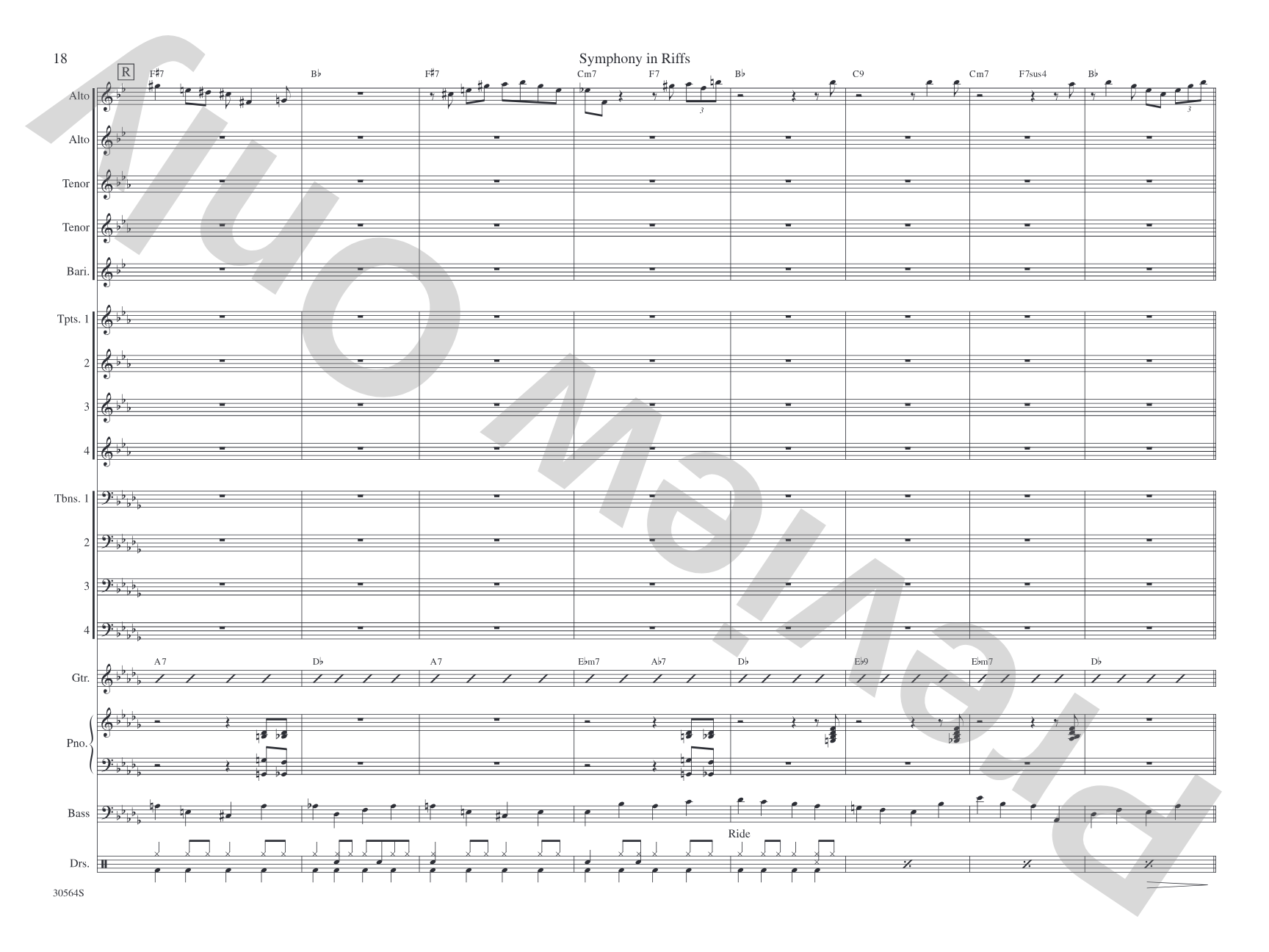 Symphony in Riffs: Jazz Ensemble Conductor Score & Parts