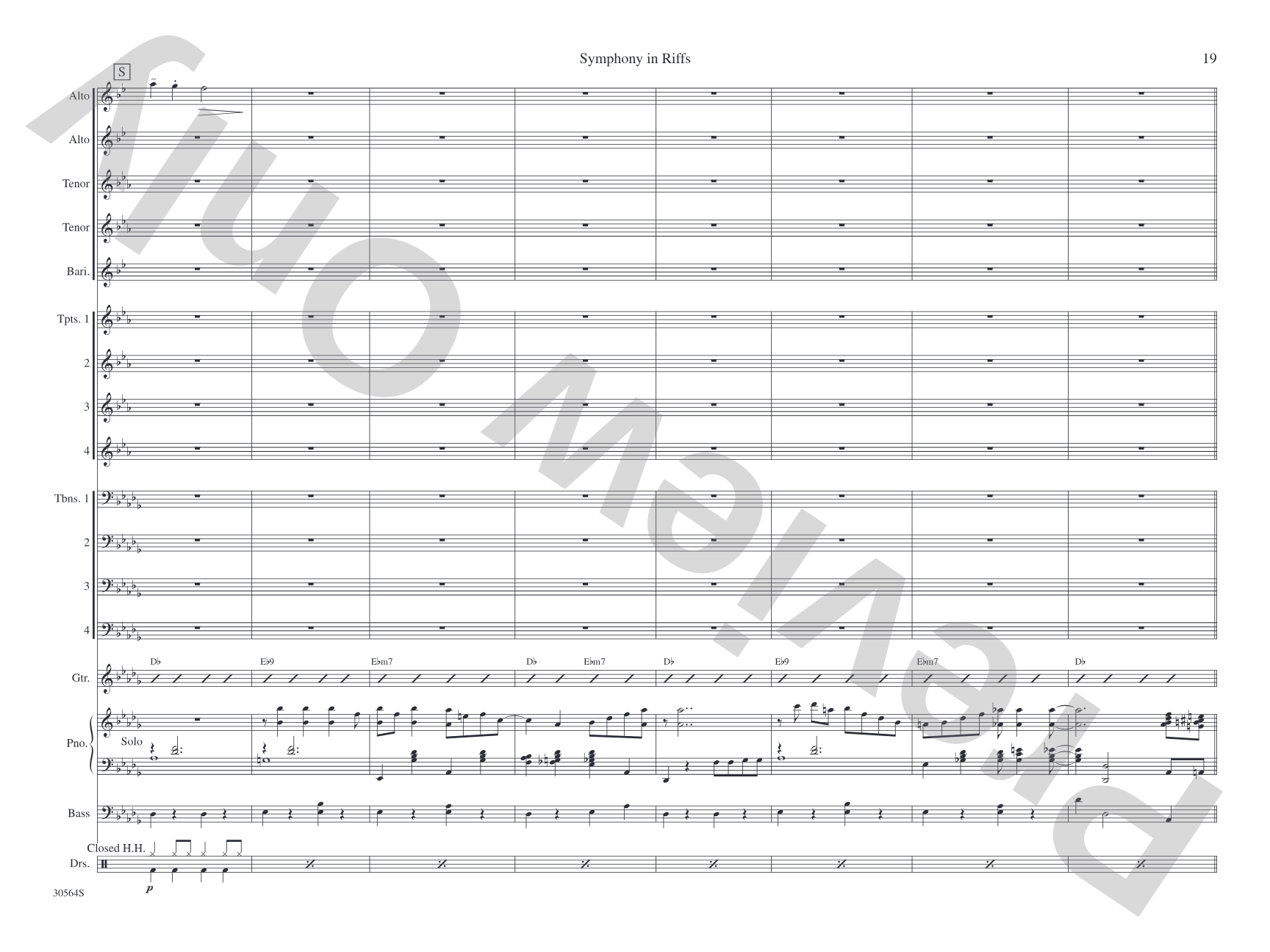 Symphony in Riffs: Jazz Ensemble Conductor Score & Parts