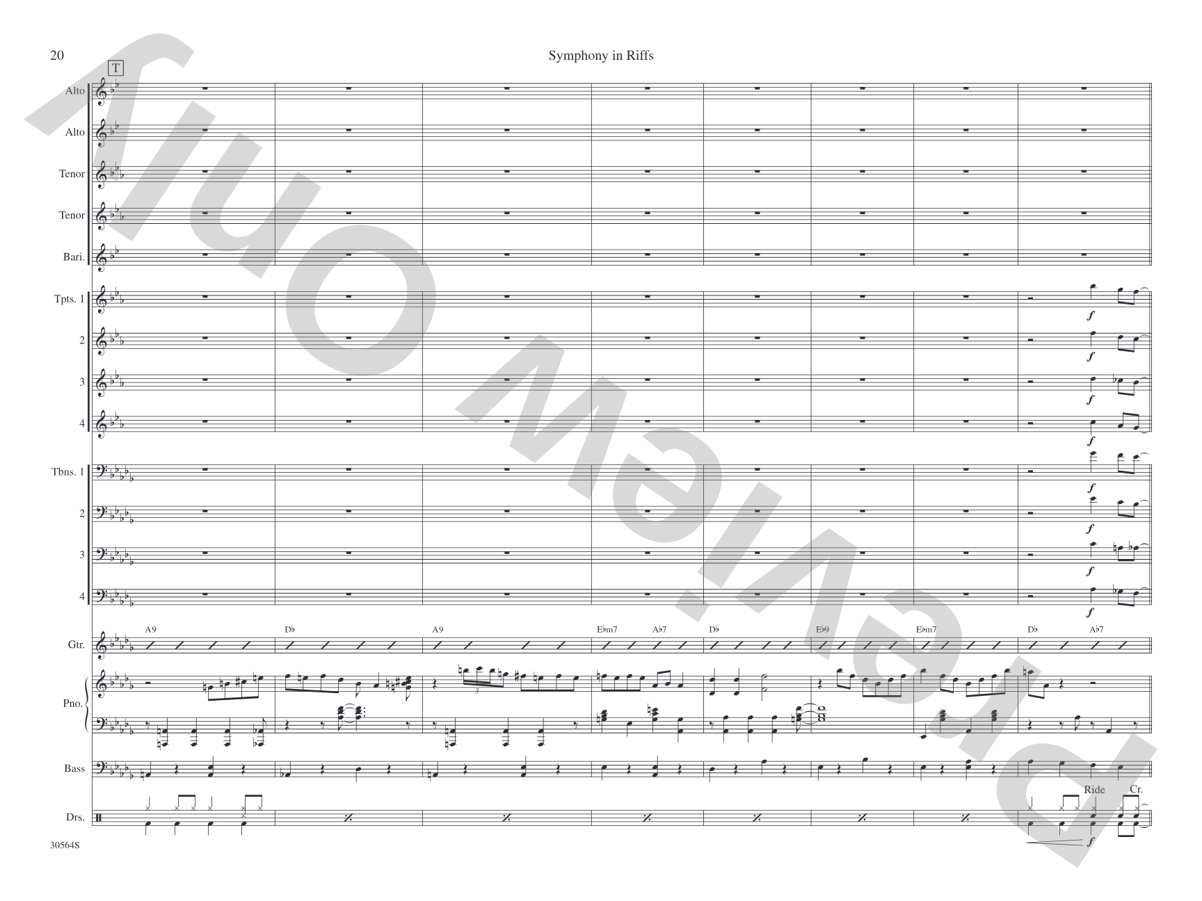 Symphony in Riffs: Jazz Ensemble Conductor Score & Parts