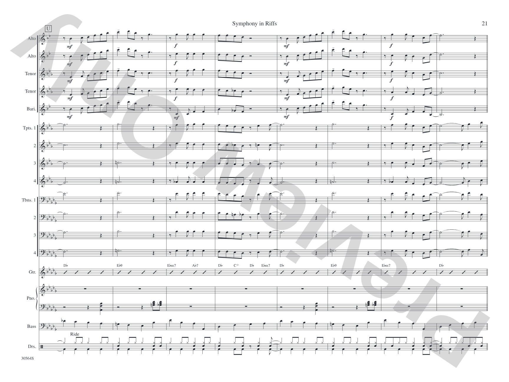 Symphony in Riffs: Jazz Ensemble Conductor Score & Parts