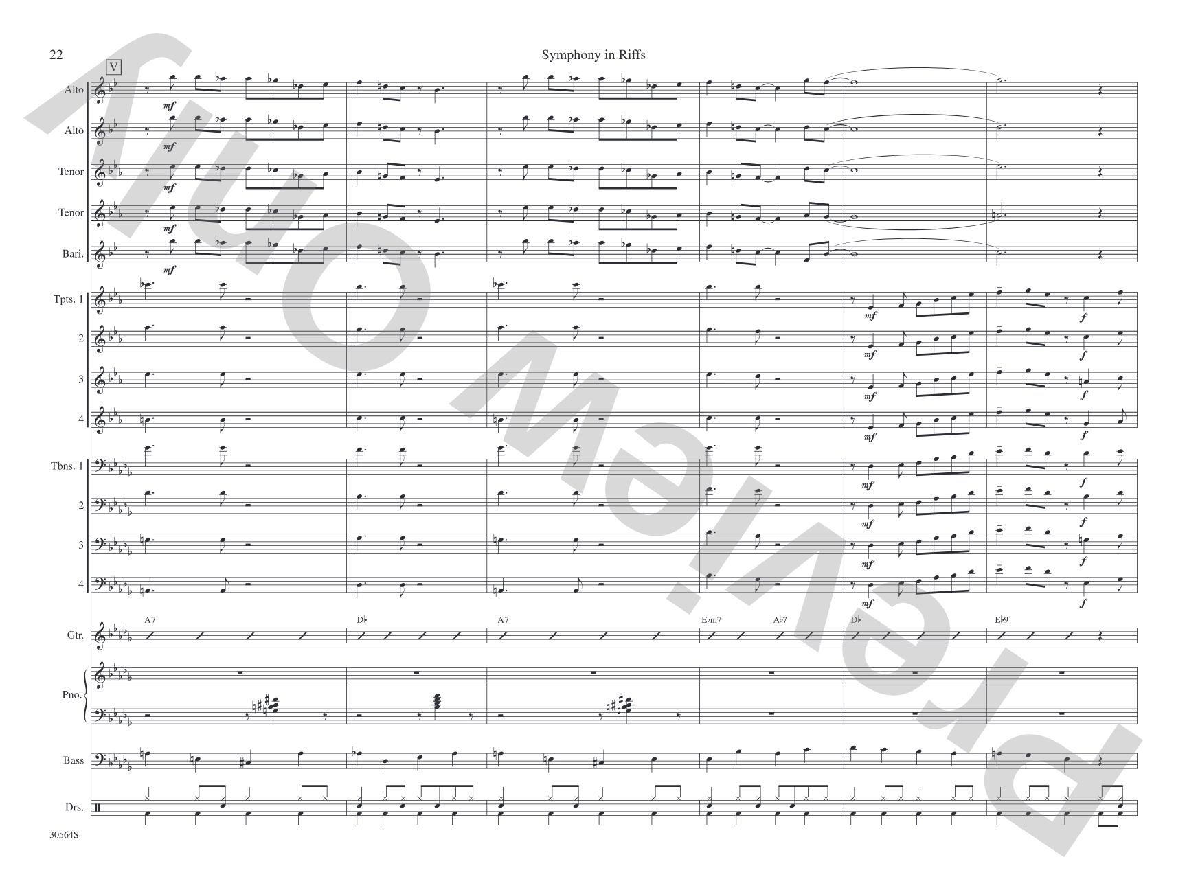 Symphony in Riffs: Jazz Ensemble Conductor Score & Parts