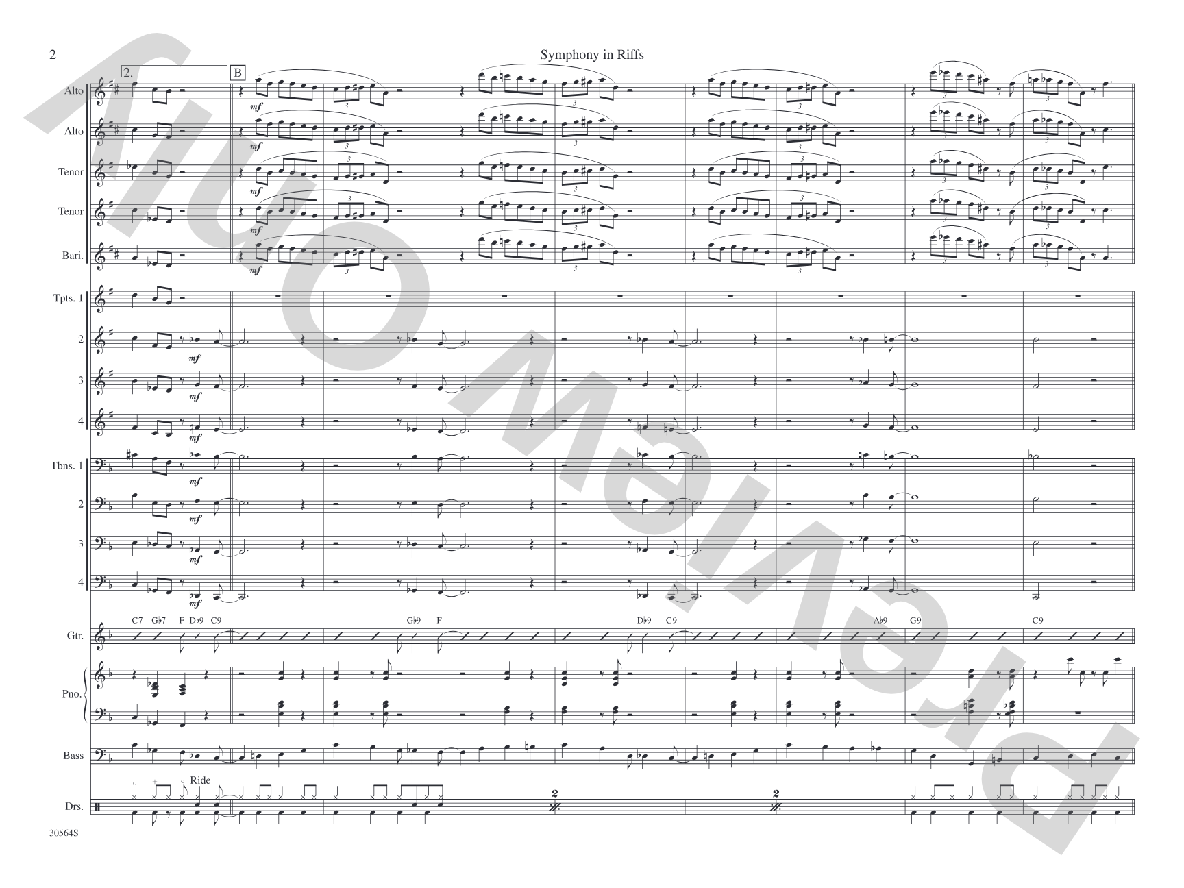 Symphony in Riffs: Jazz Ensemble Conductor Score & Parts