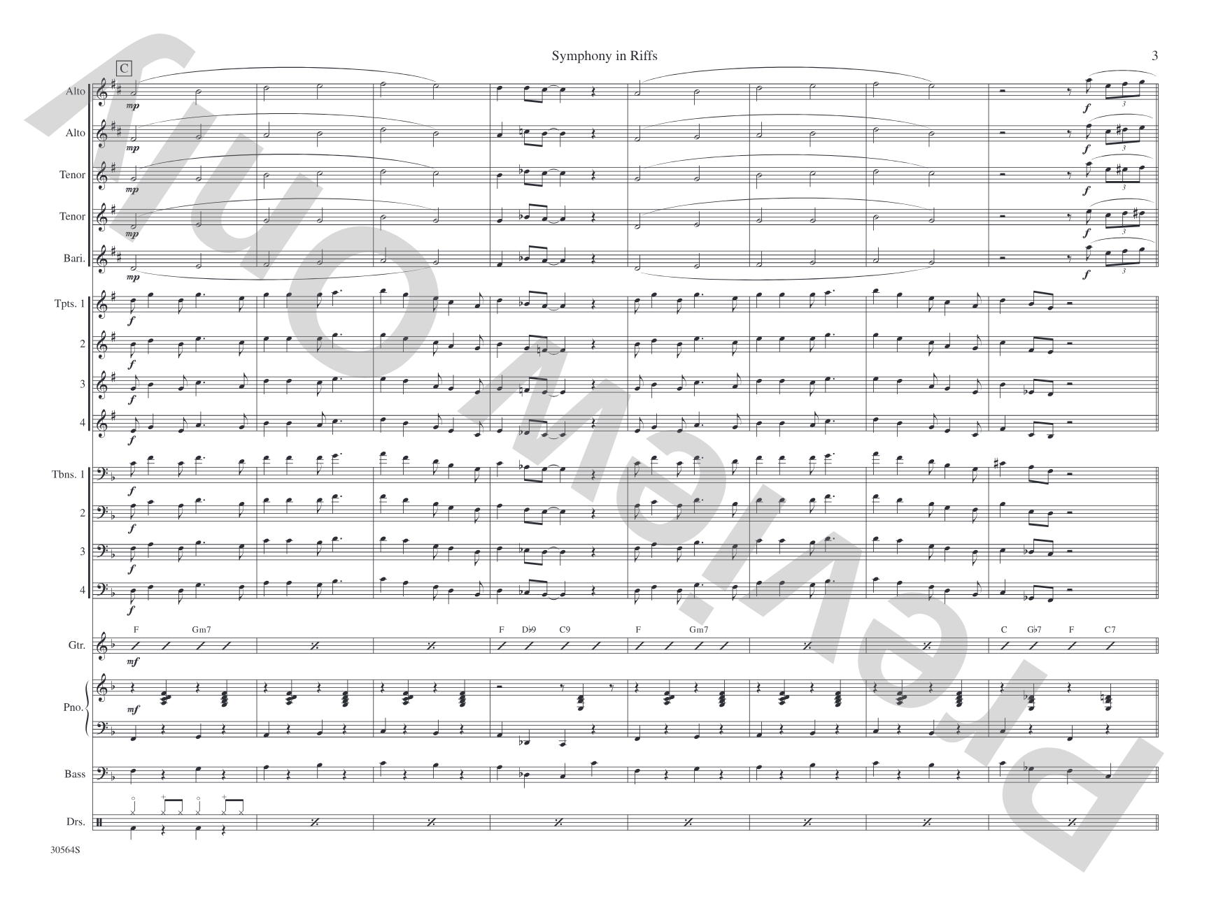 Symphony in Riffs: Jazz Ensemble Conductor Score & Parts