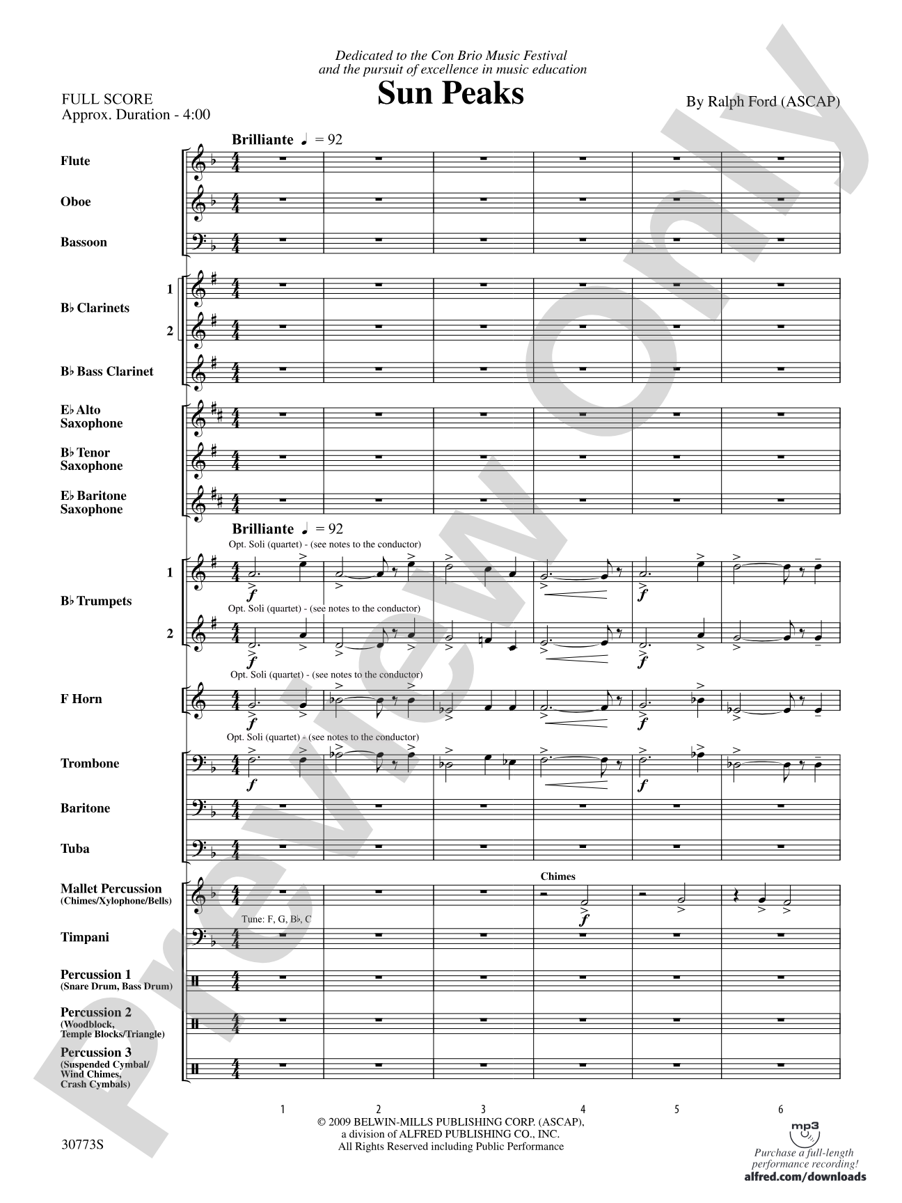 Sun Peaks: Concert Band Conductor Score & Parts