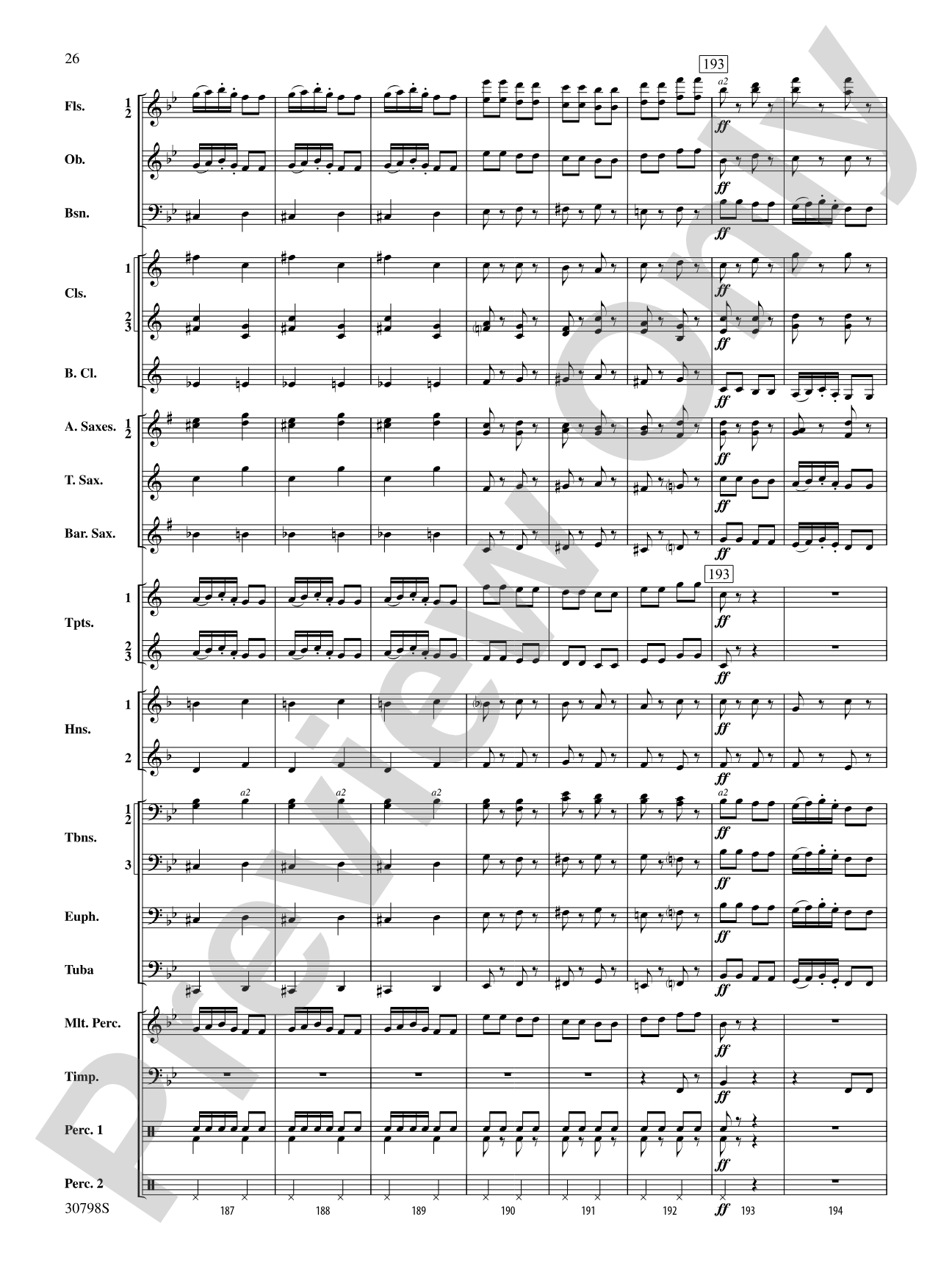 Finale (from Serenade for Strings in C Major, Op. 48, Movement #4 (Terma Russo)): Concert Band Conductor Score & Parts