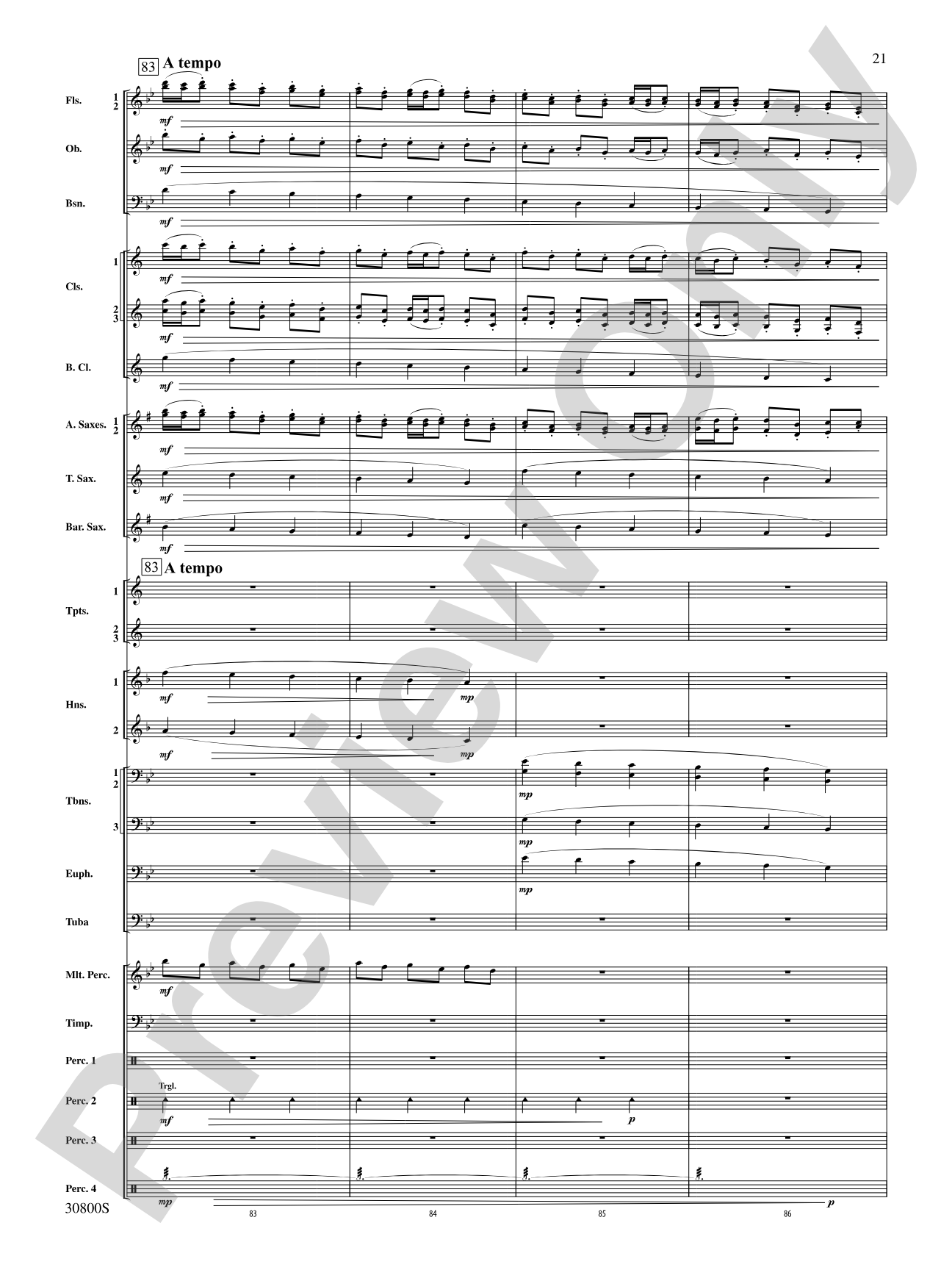 Quatre Fantasie: Concert Band Conductor Score & Parts