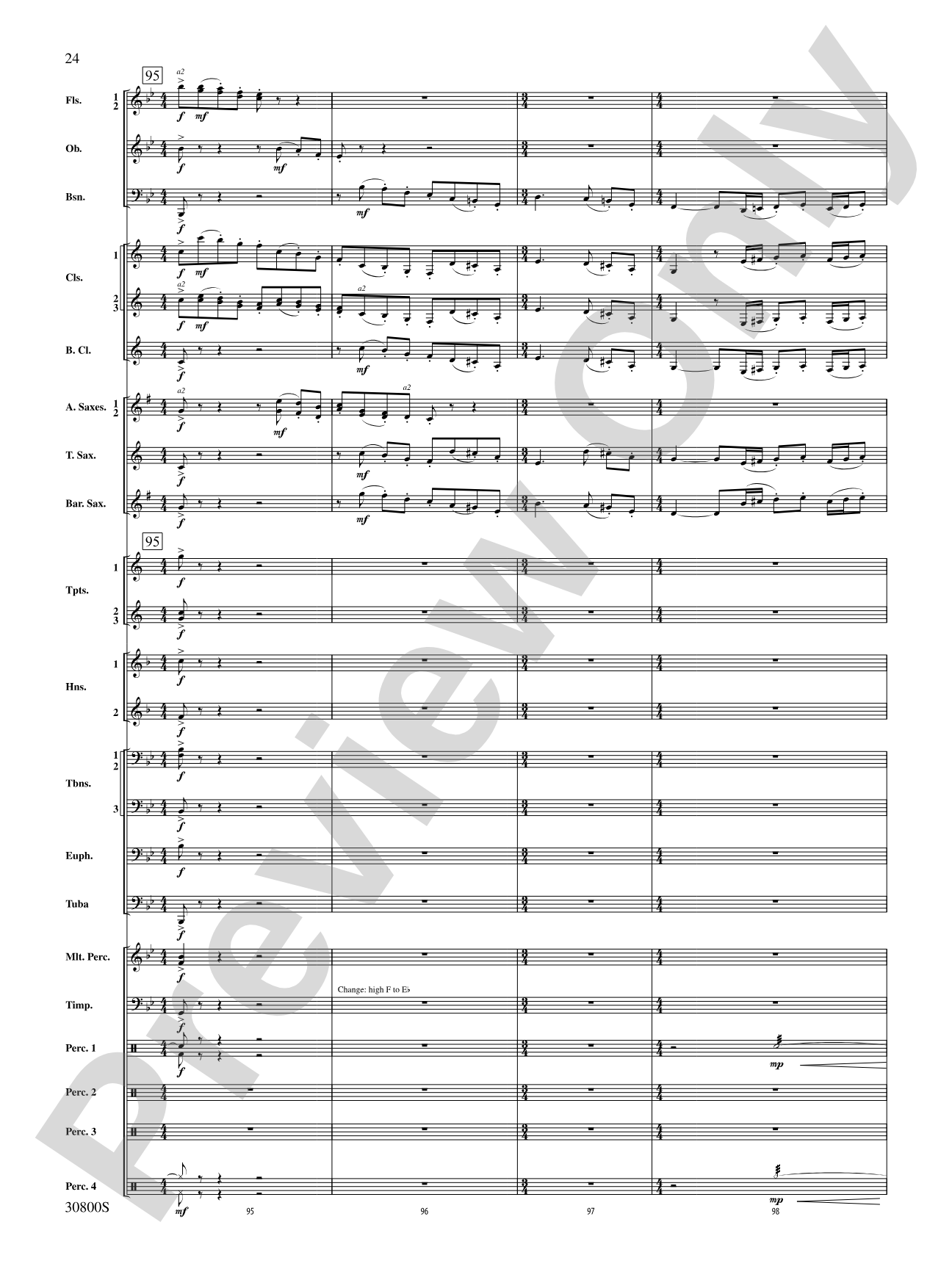 Quatre Fantasie: Concert Band Conductor Score & Parts