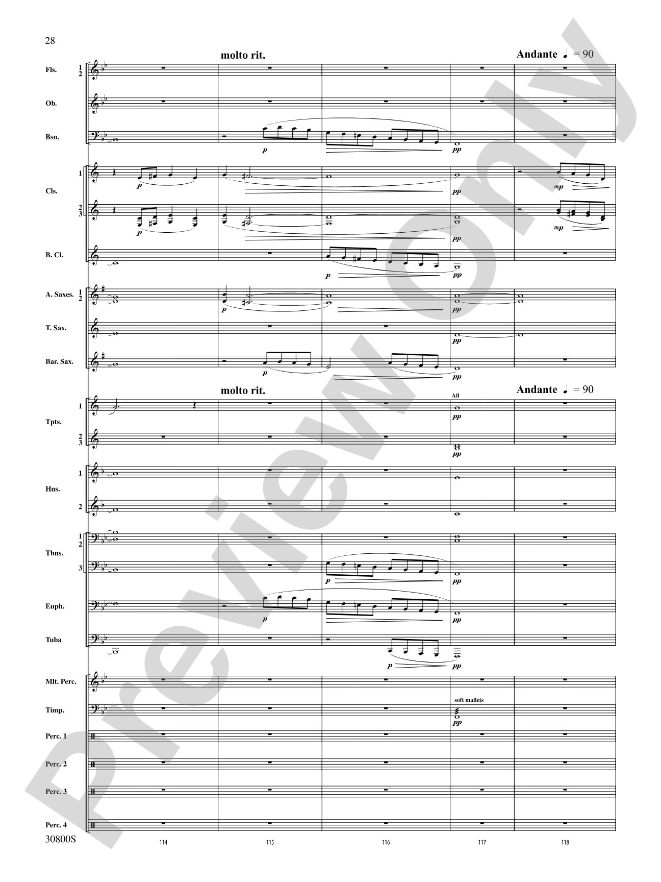 Quatre Fantasie: Concert Band Conductor Score & Parts