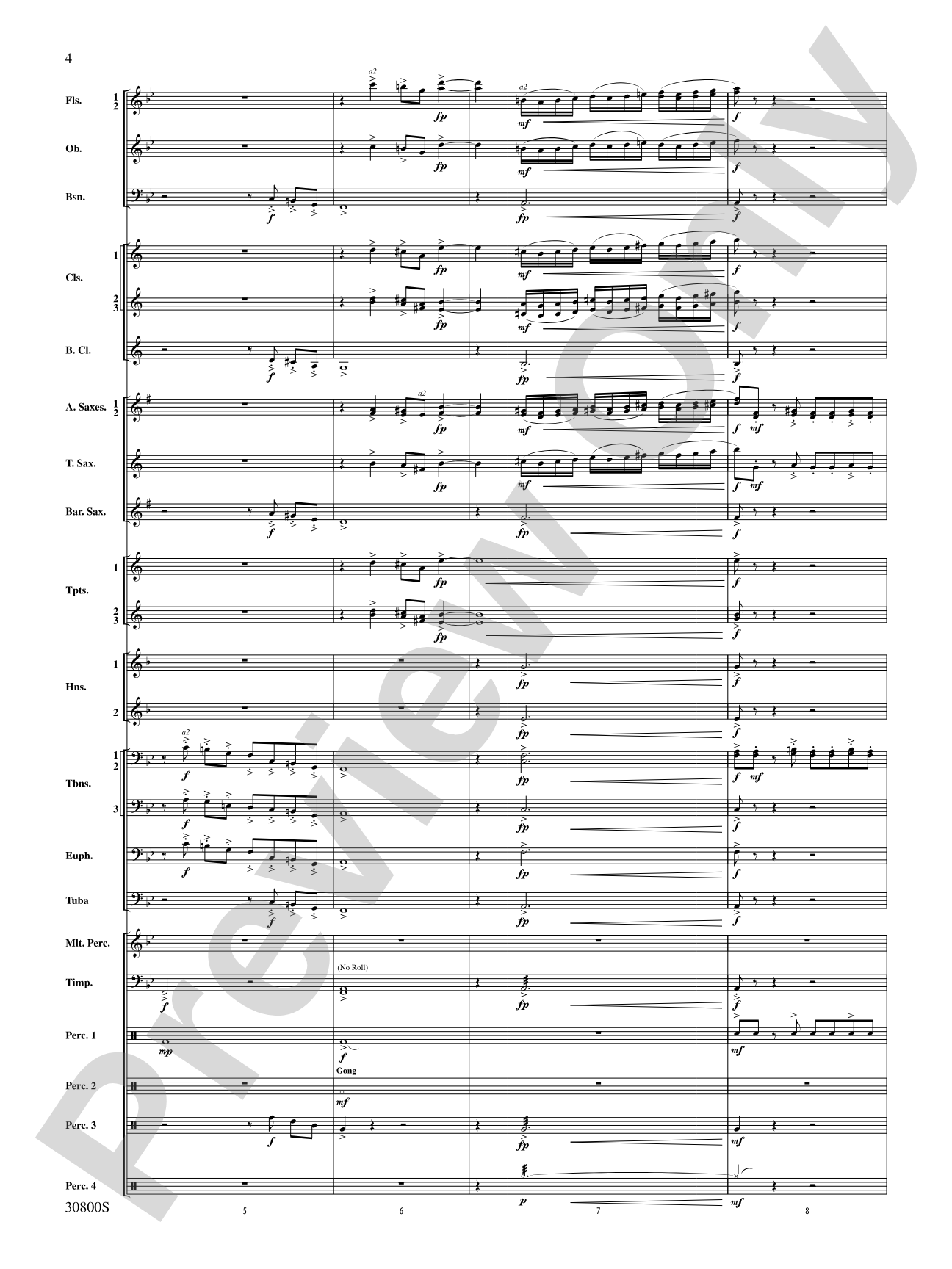 Quatre Fantasie: Concert Band Conductor Score & Parts