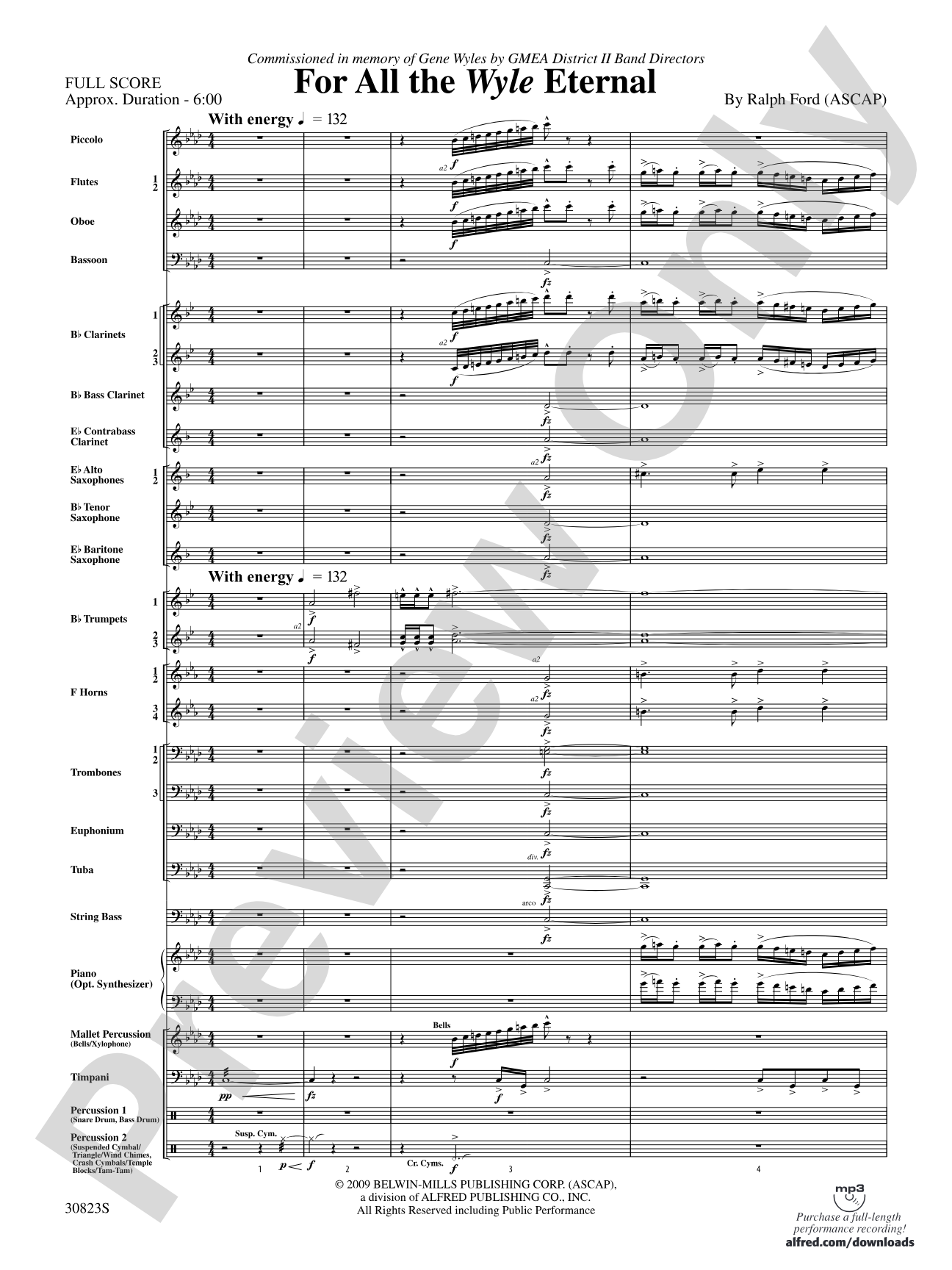 For All the Wyle Eternal: Concert Band Conductor Score & Parts