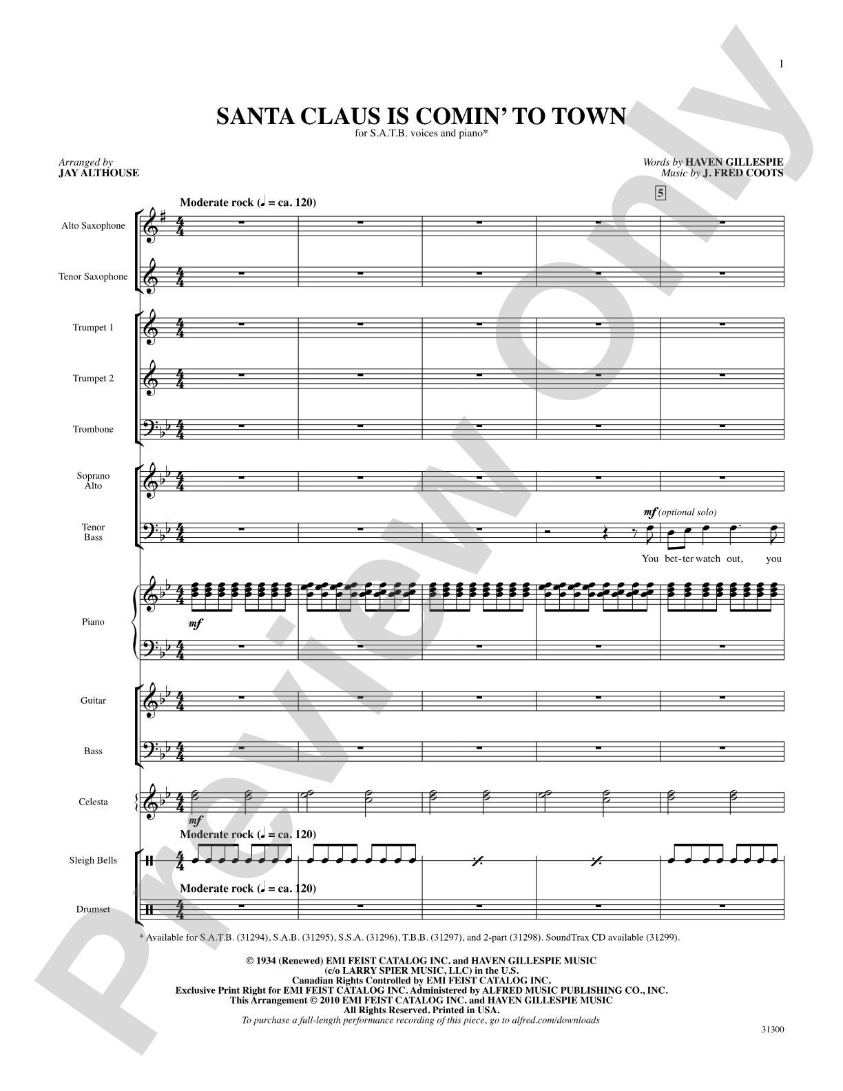 Santa Claus Is Comin' to Town: Choral SoundPax