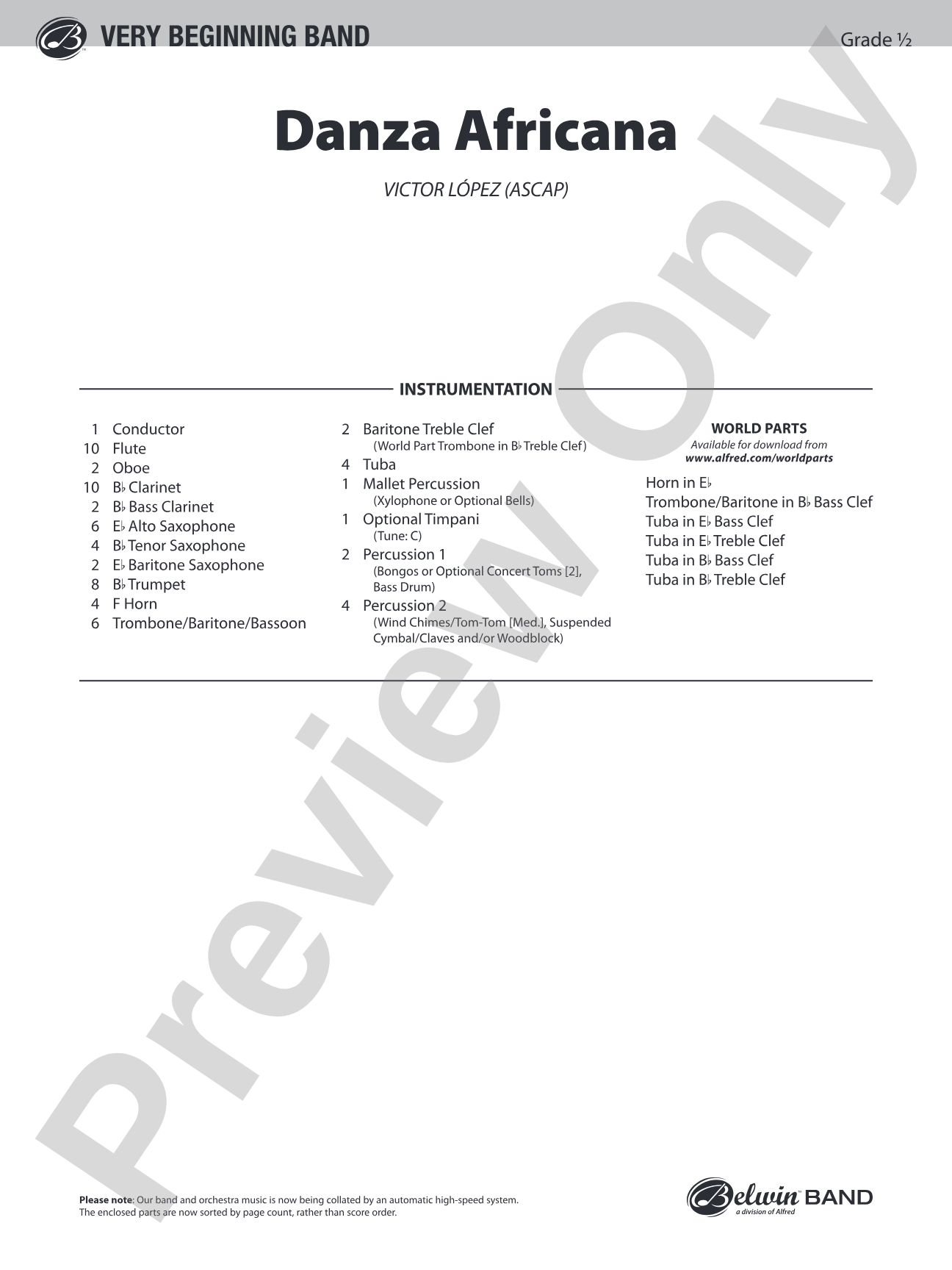 Danza Africana: Concert Band Conductor Score & Parts