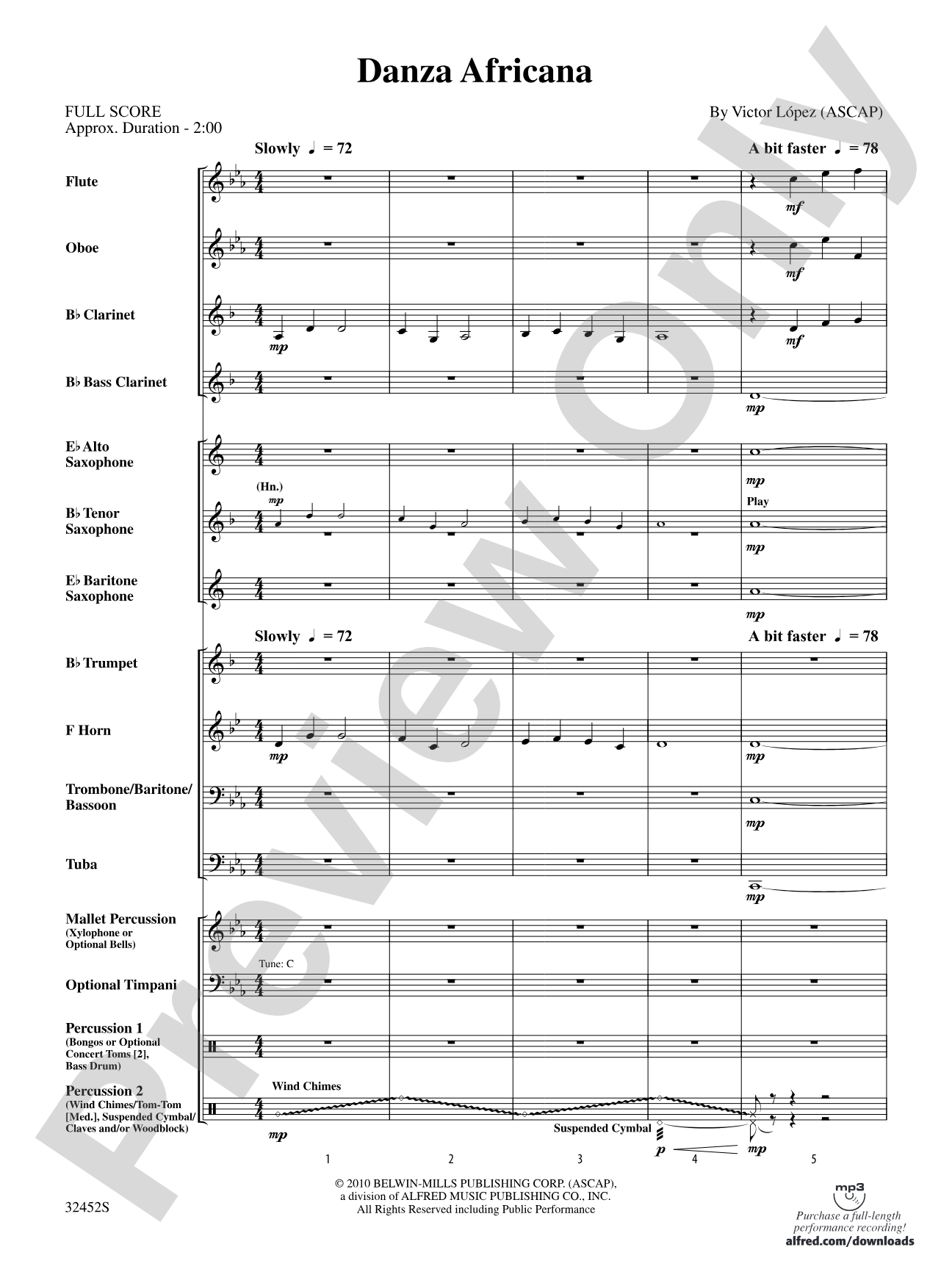 Danza Africana: Concert Band Conductor Score & Parts