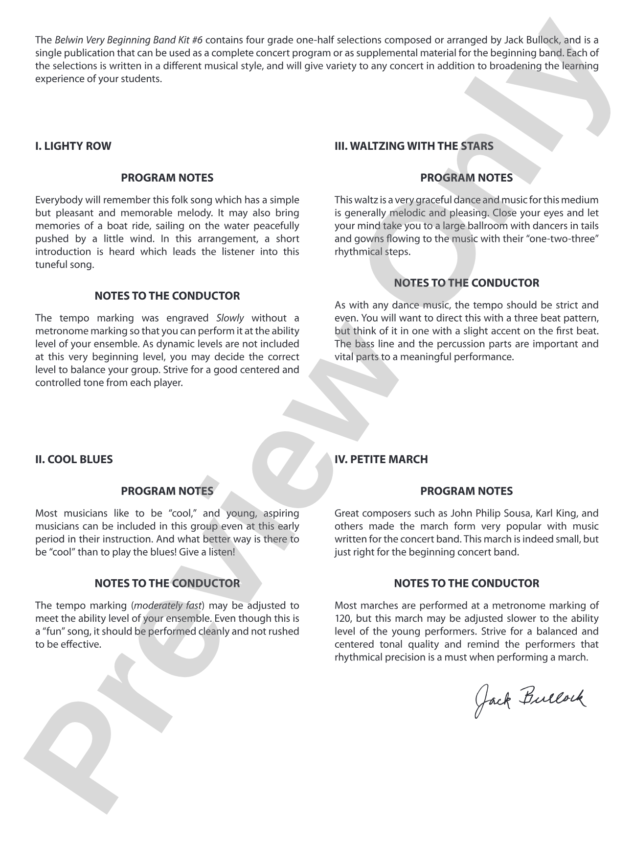 Belwin Very Beginning Band Kit #6: Concert Band Conductor Score & Parts