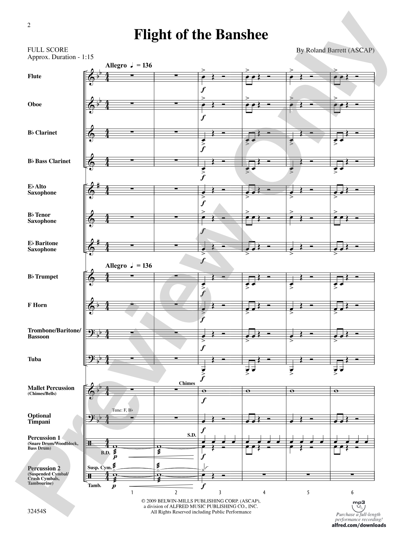 Flight of the Banshee: Concert Band Conductor Score & Parts