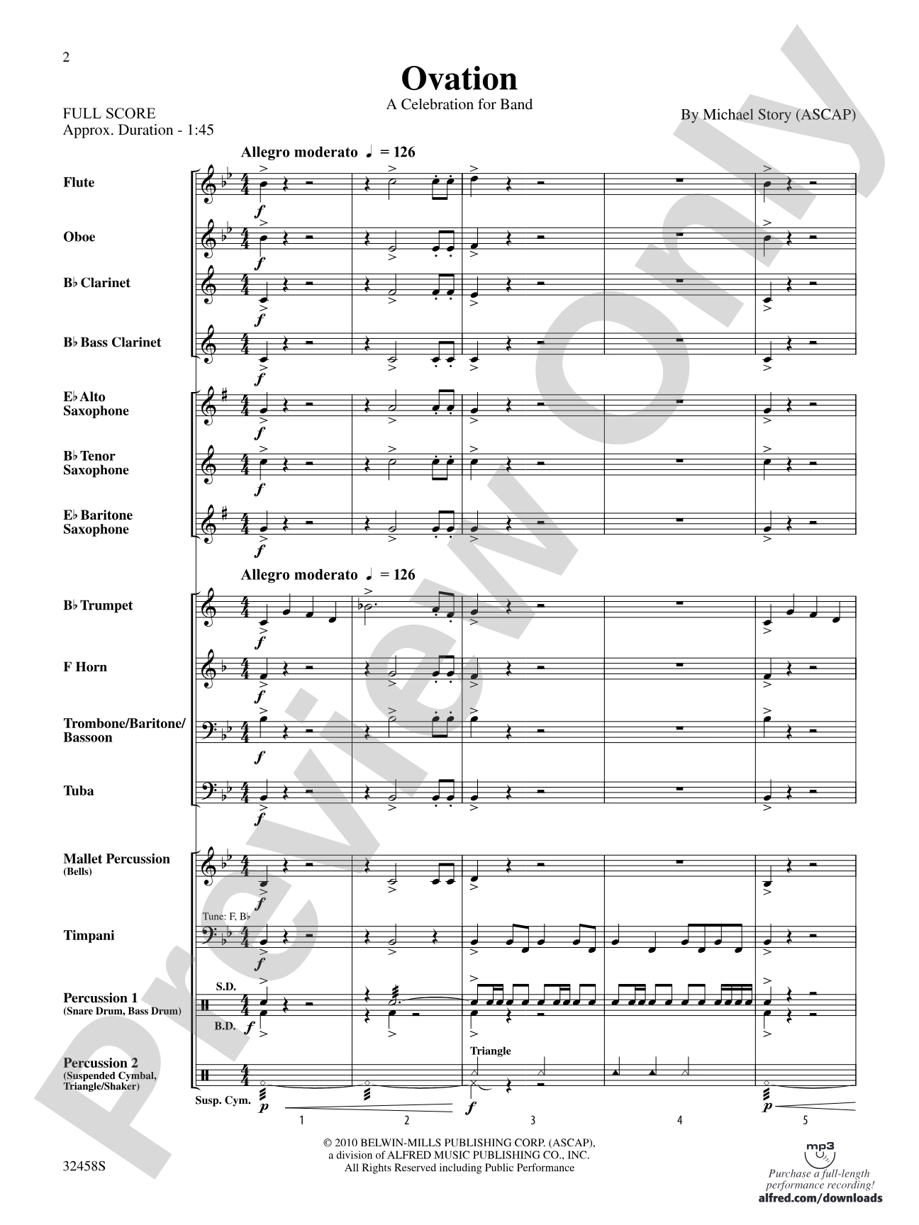 Ovation: Concert Band Conductor Score & Parts