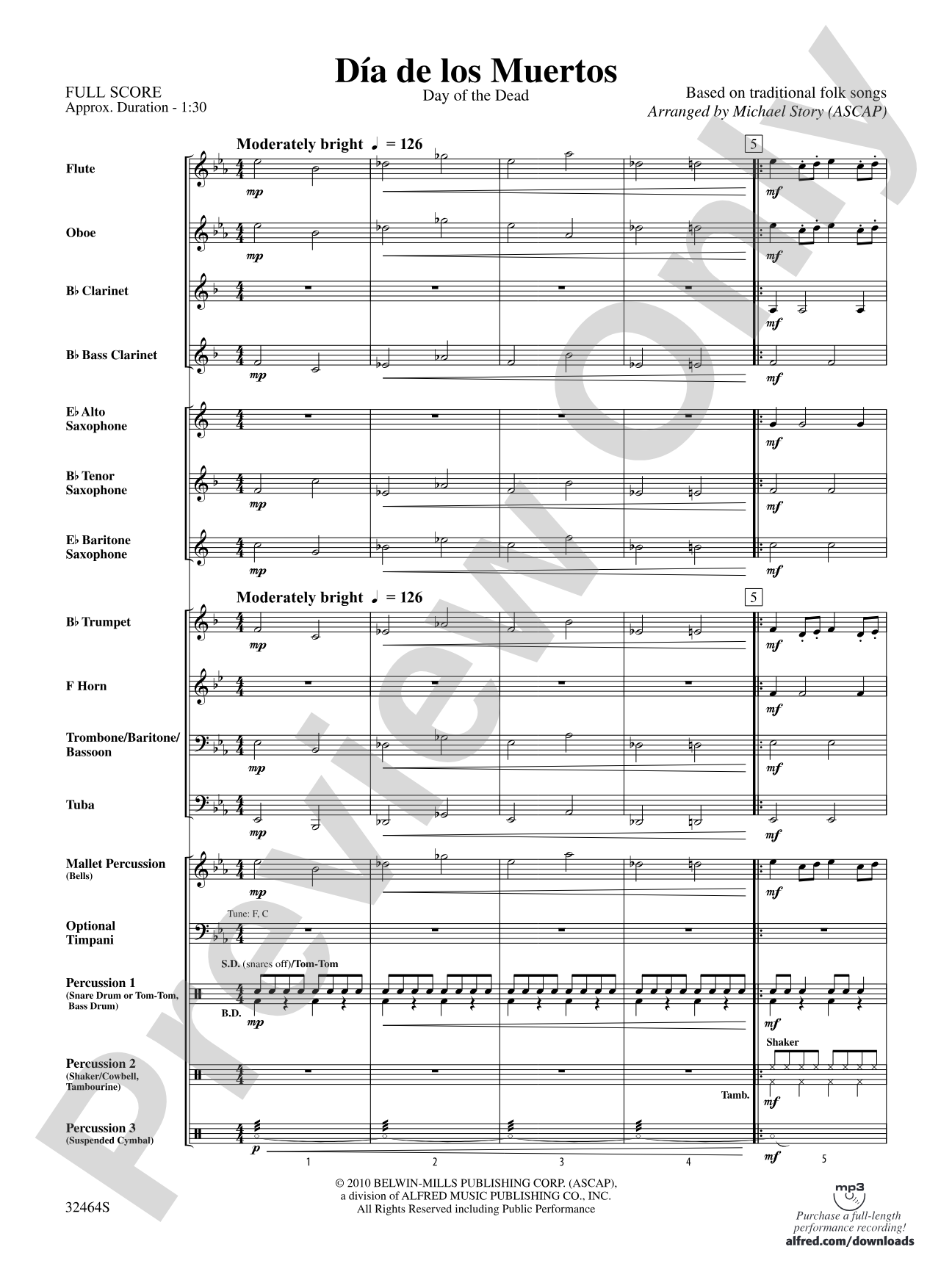 Día de los Muertos: Concert Band Conductor Score & Parts