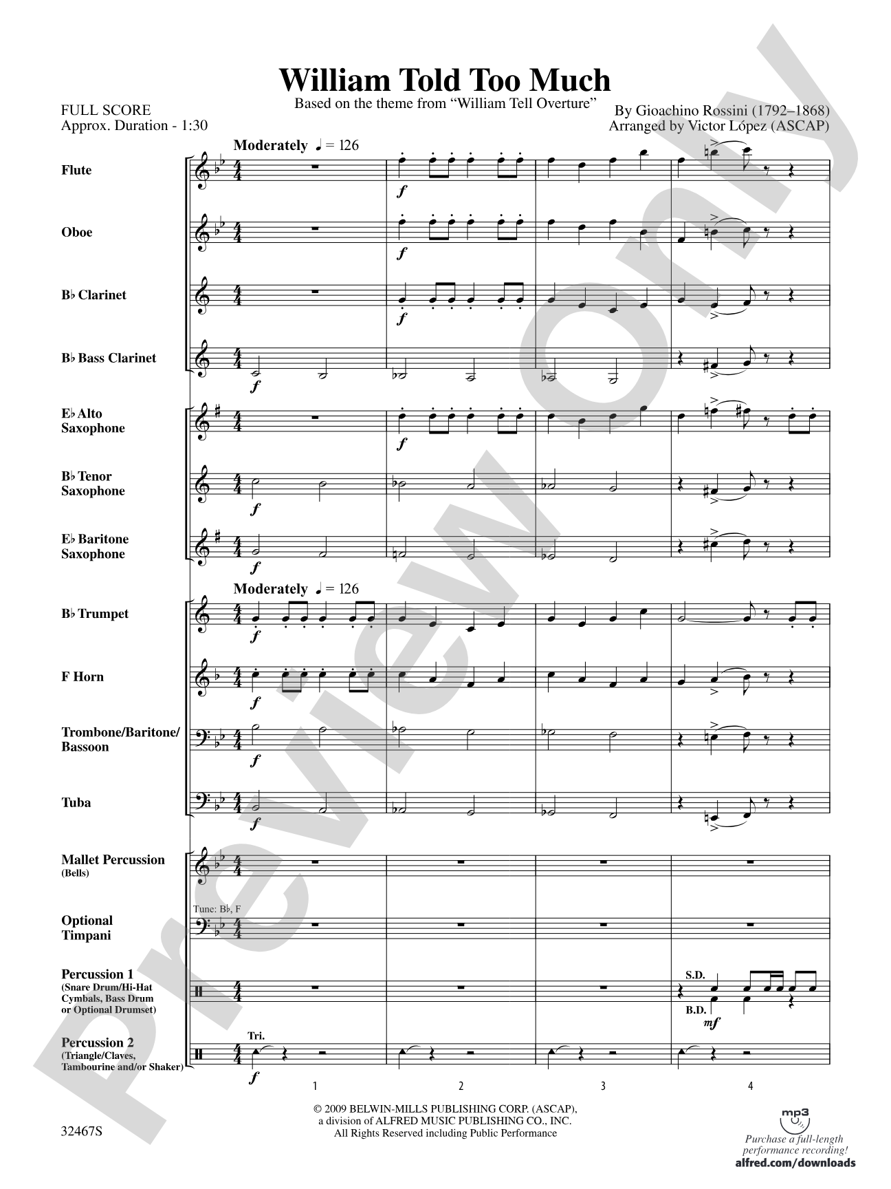 William Told Too Much: Concert Band Conductor Score & Parts