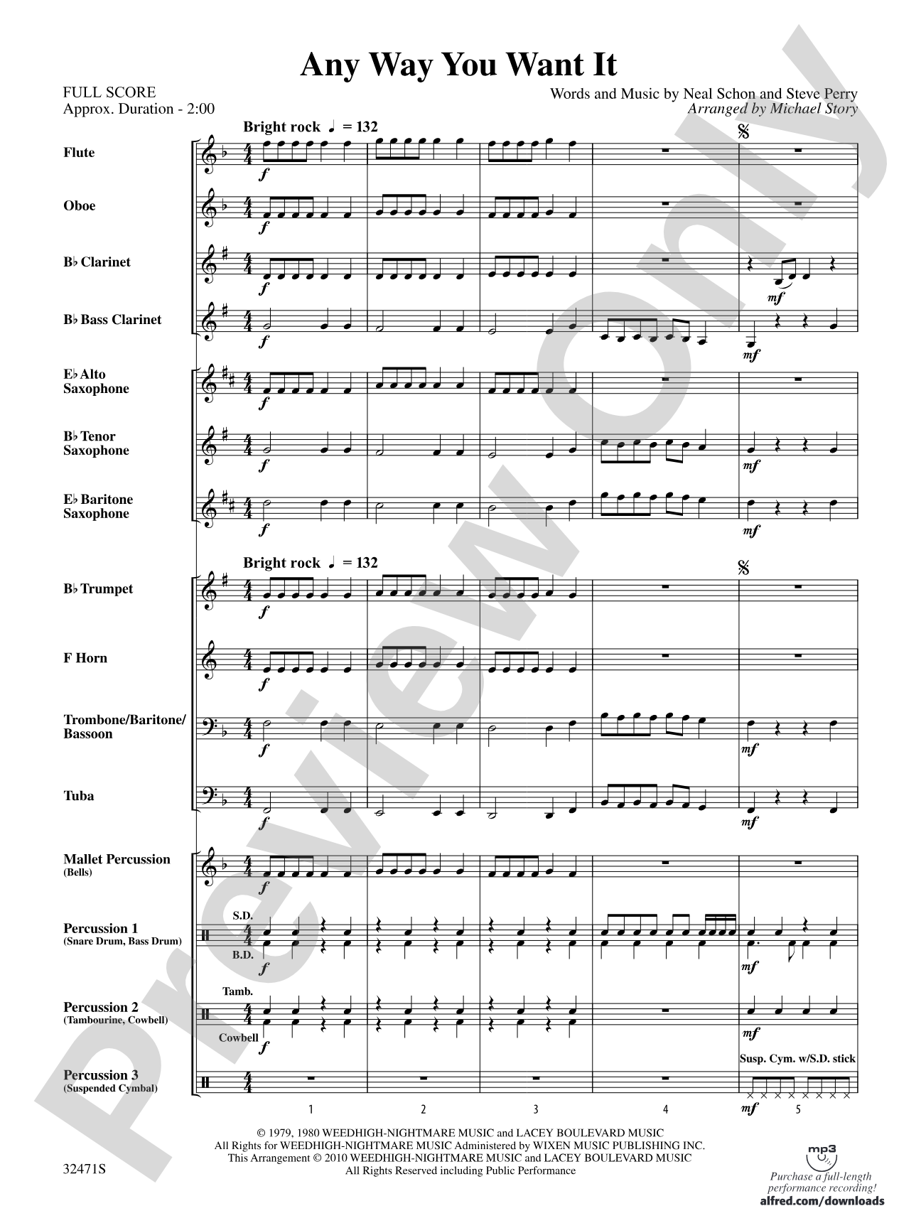 Any Way You Want It: Concert Band Conductor Score & Parts