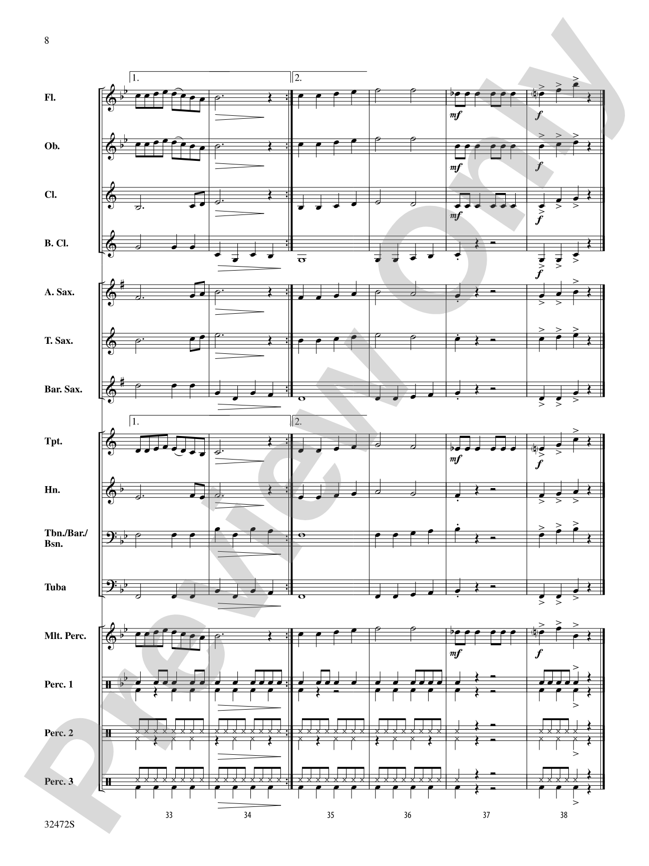Grandma Got Run Over by a Reindeer: Concert Band Conductor Score & Parts