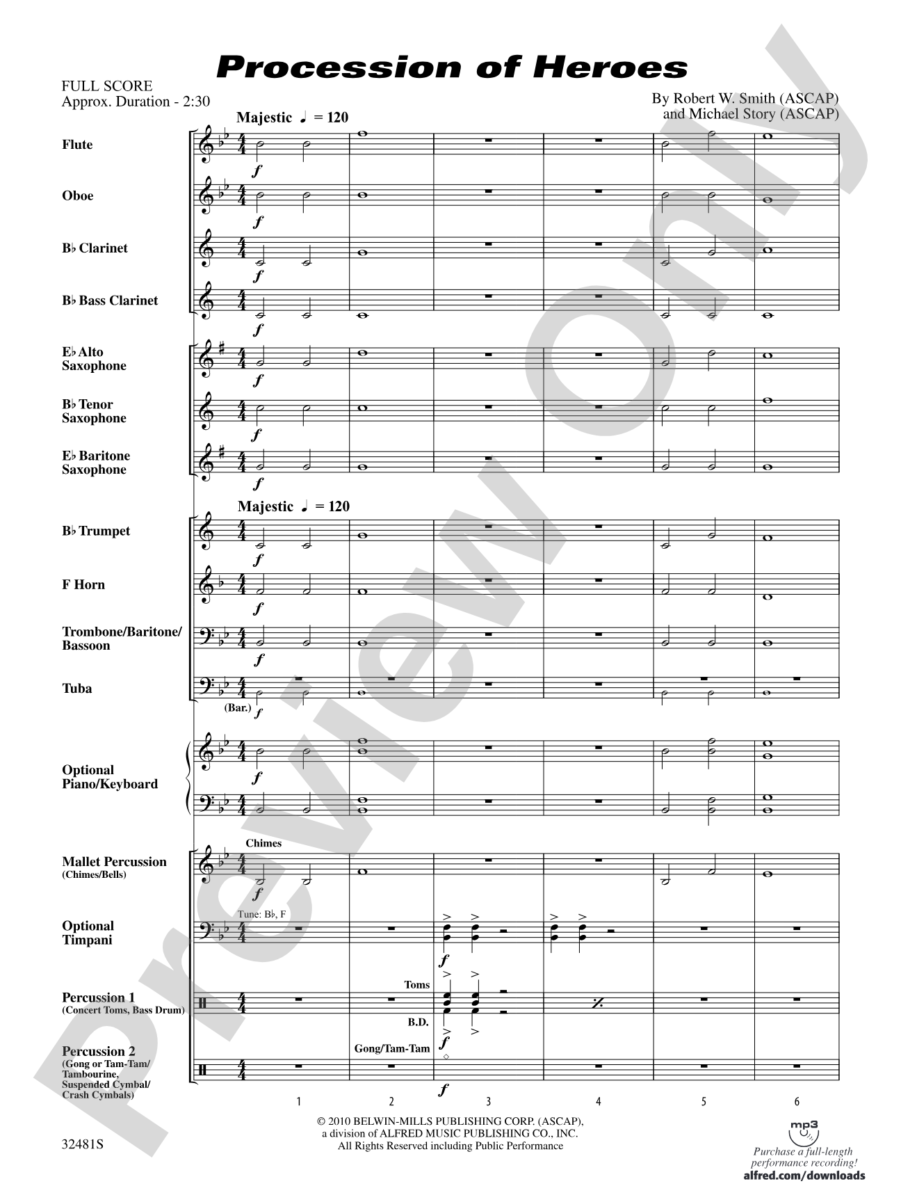 Procession of Heroes: Concert Band Conductor Score & Parts