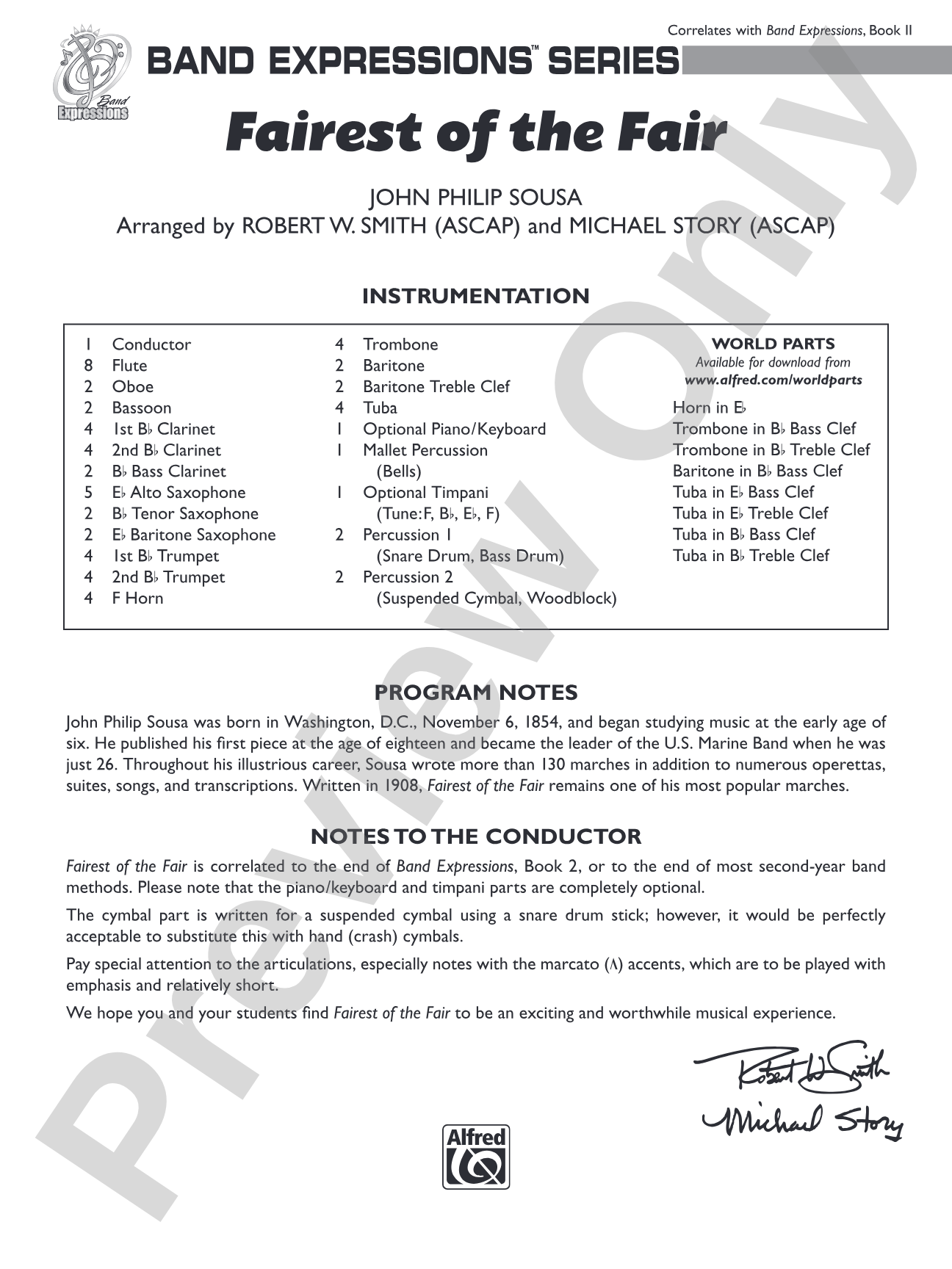 Fairest of the Fair: Concert Band Conductor Score & Parts